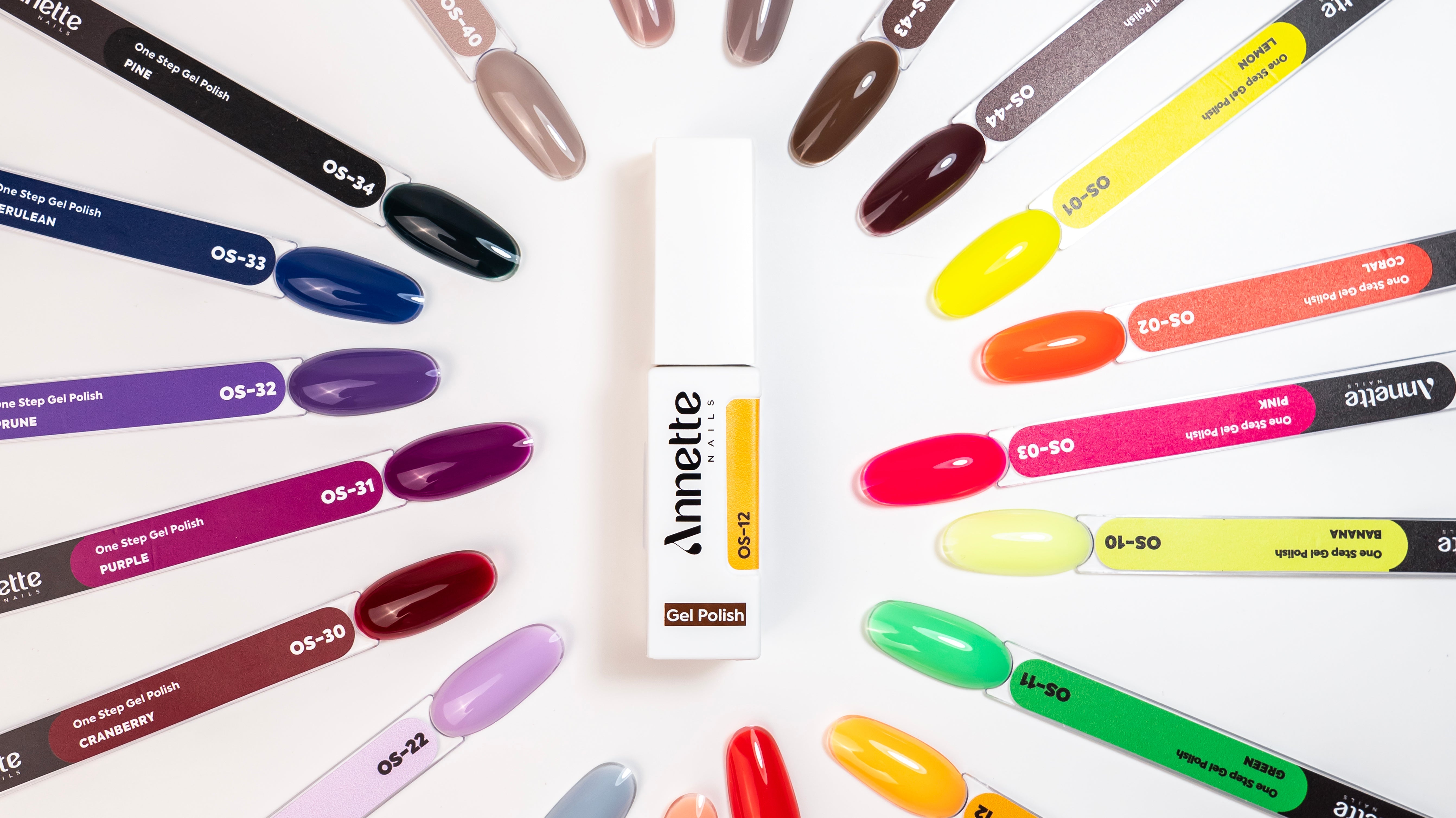 Paletar complet cu nuanțele ojei monofazice One Step 3 în 1 Annette Nails