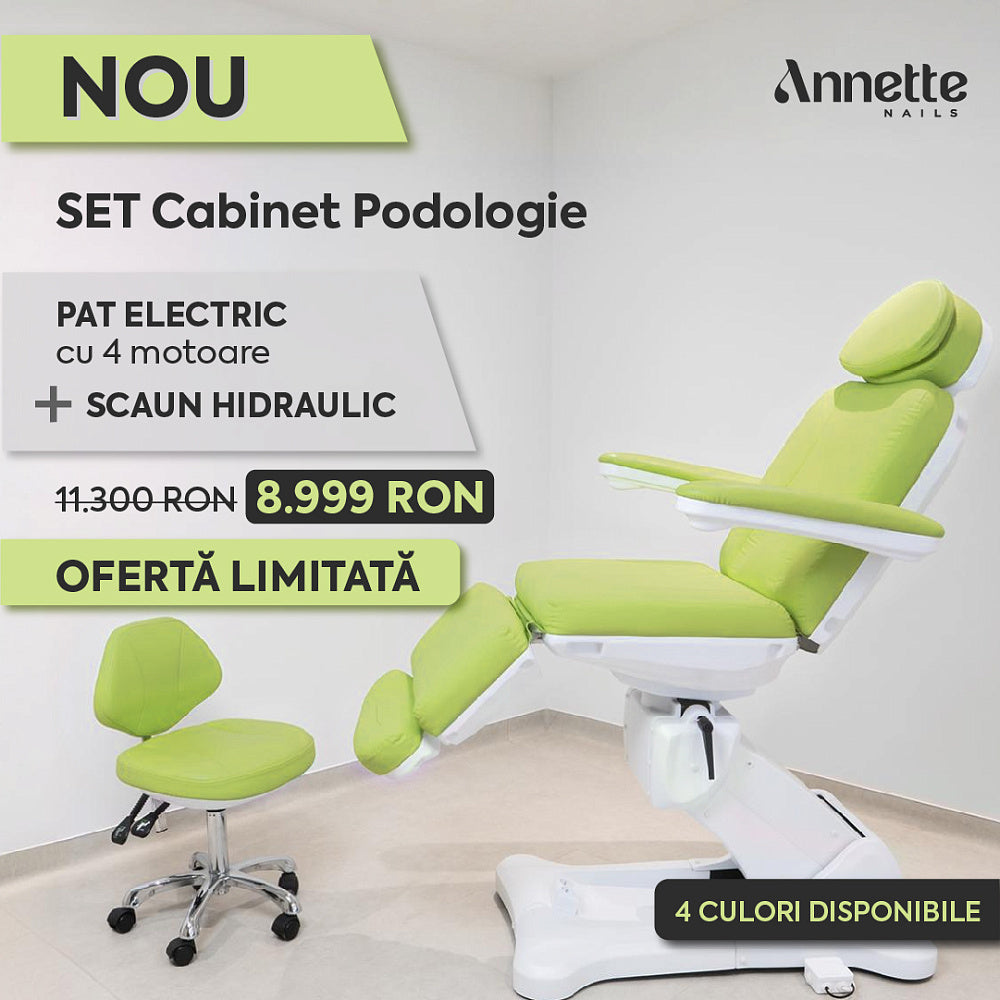Pat Cosmetica Electric 4 Motoare + Scaun Hidraulic Tehnician - Verde Lime
