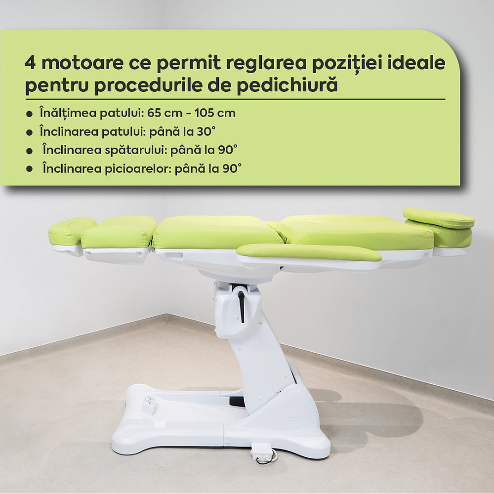 Pat Cosmetica Electric 4 Motoare + Scaun Hidraulic Tehnician - Verde Lime