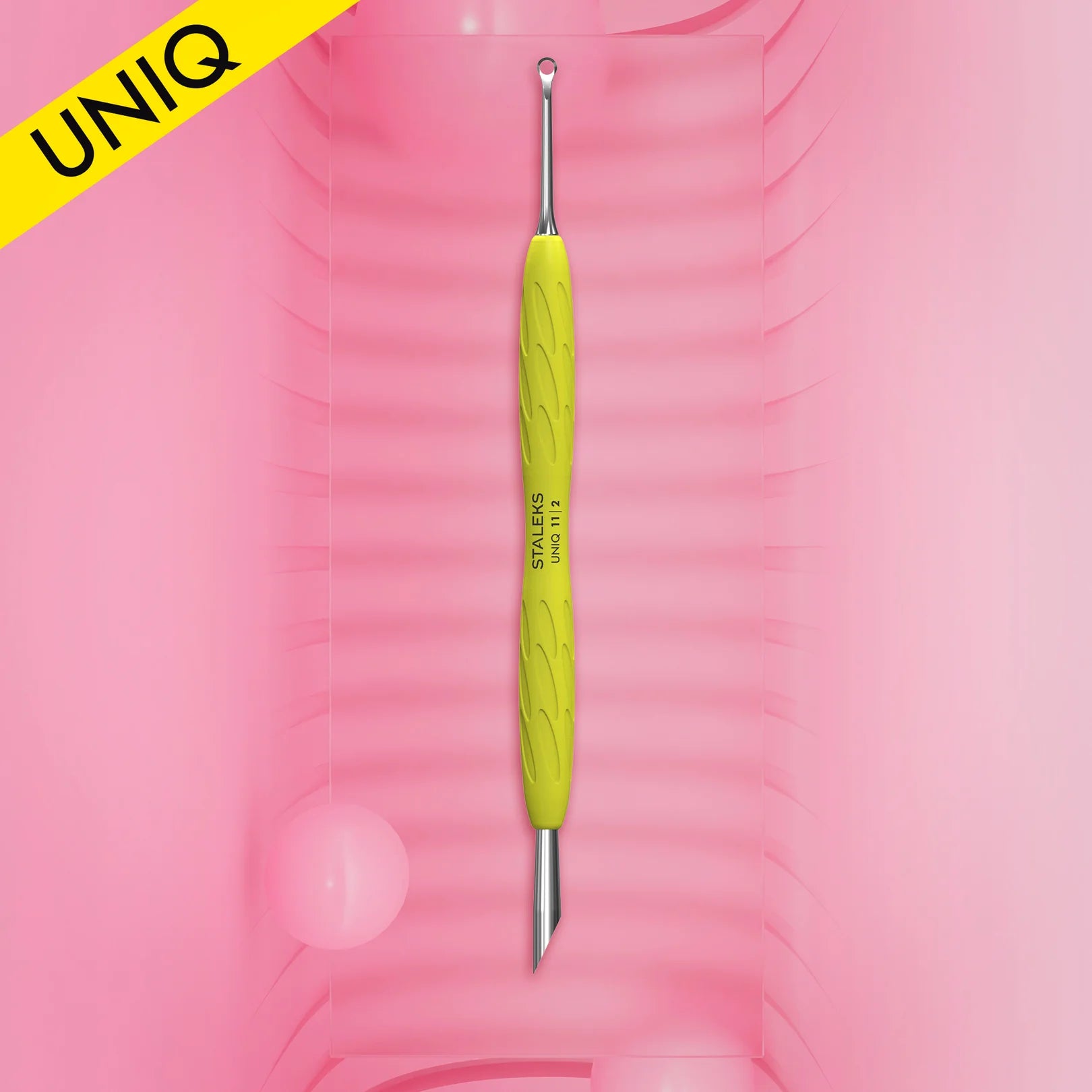 Pusher Unghii Staleks Pro Uniq PQ-11/2 cu Maner din Silicon