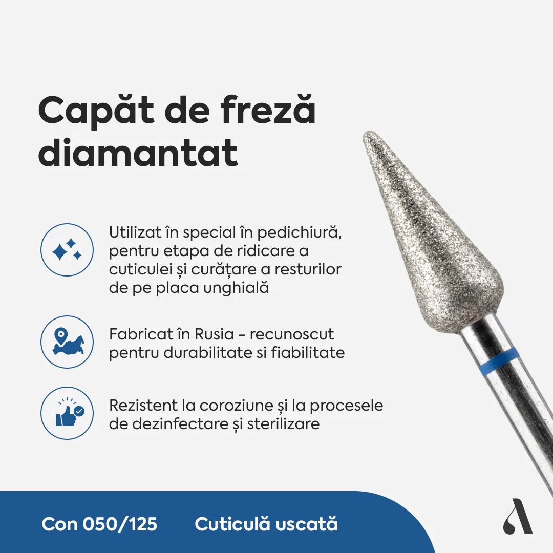 Capat Freza Diamantat Con 050/125 Albastru Annette Nails