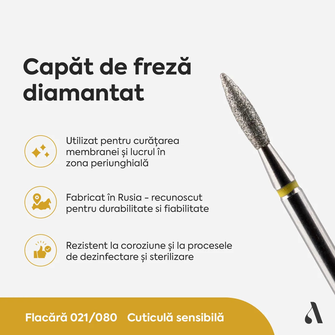Capat Freza Diamantat Flacara 021/080 Galben Annette Nails