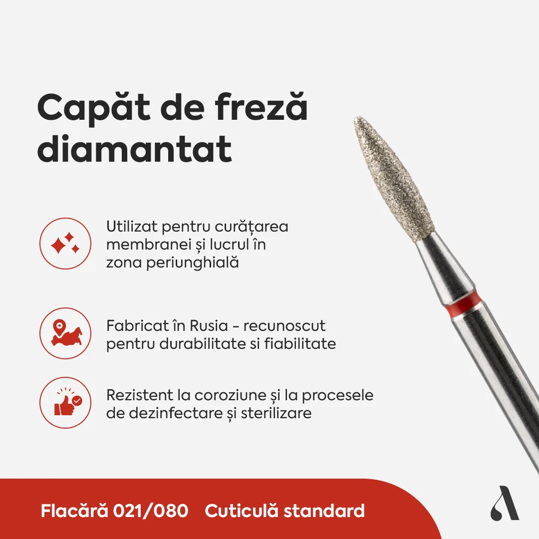 Capat Freza Diamantat Flacara 021/080 Rosu Annette Nails