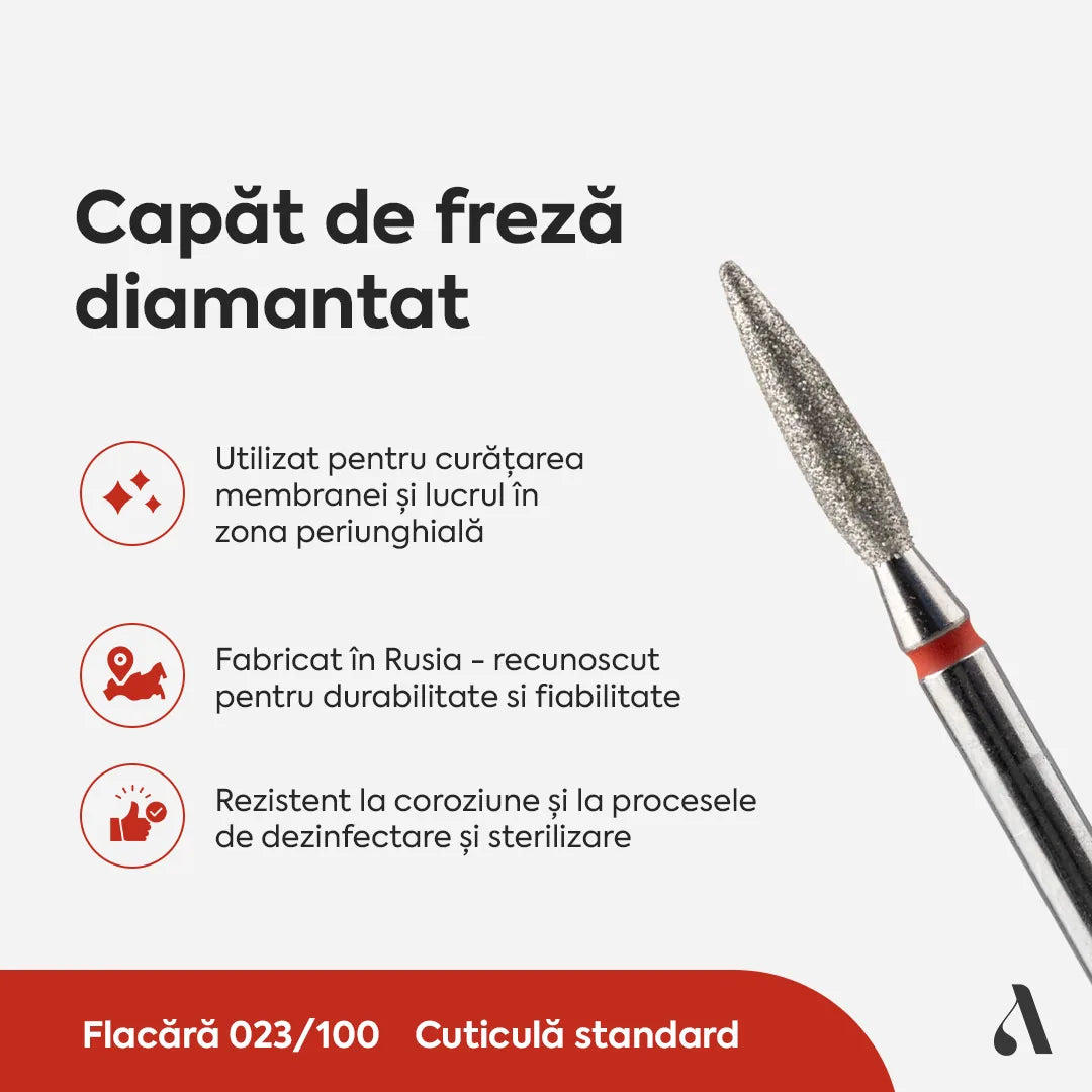 Capat Freza Diamantat Flacara 023/100 Rosu Annette Nails