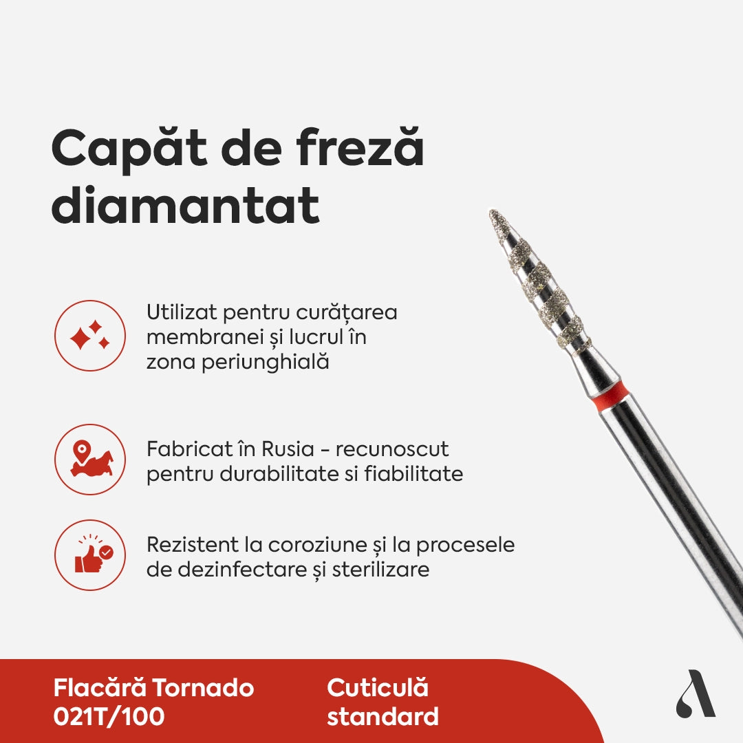 Capat Freza Diamantat Flacara Tornado 021T/100 Rosu Annette Nails