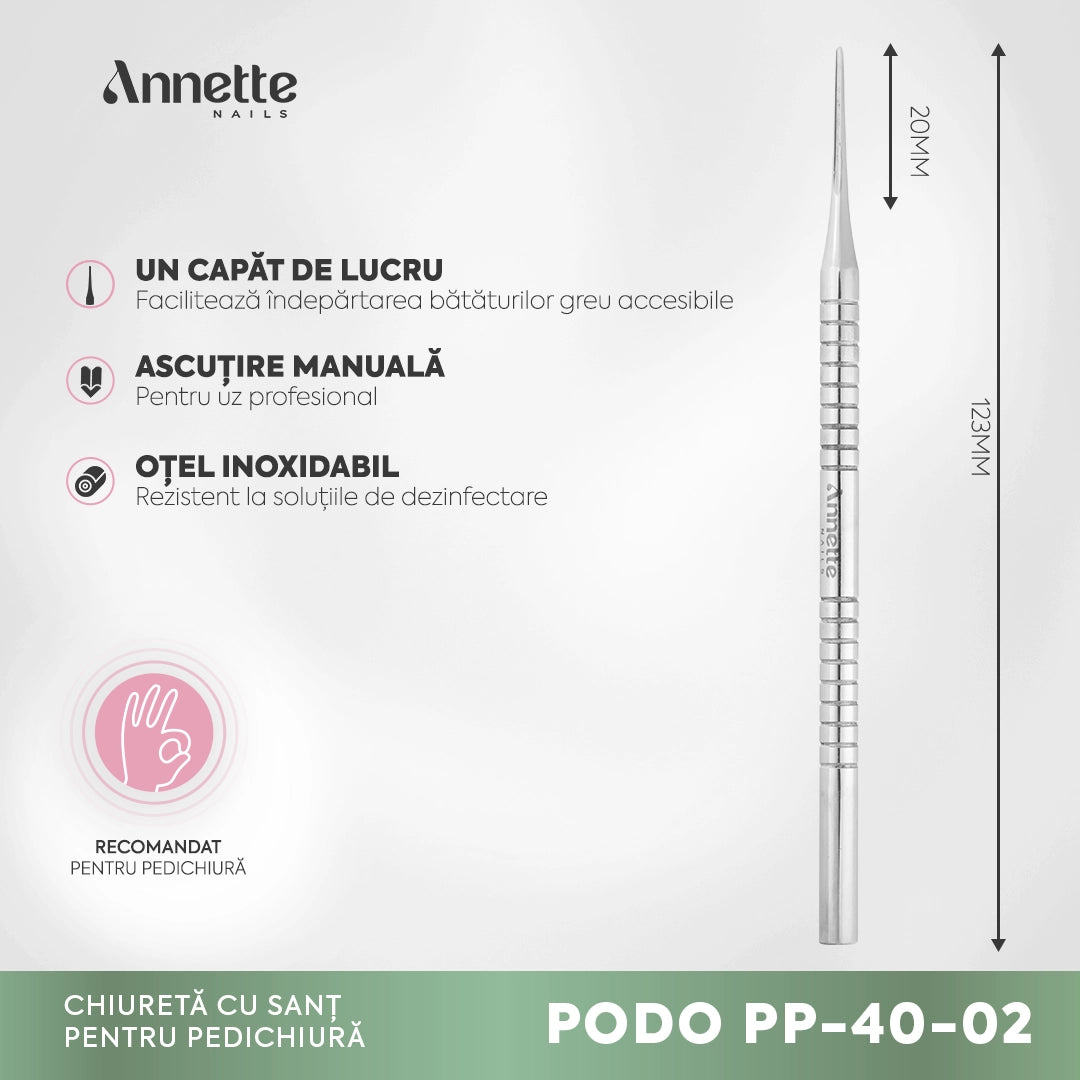 Chiureta Pedichiura cu Sant pentru Bataturi Annette Nails PODO PP-40-02