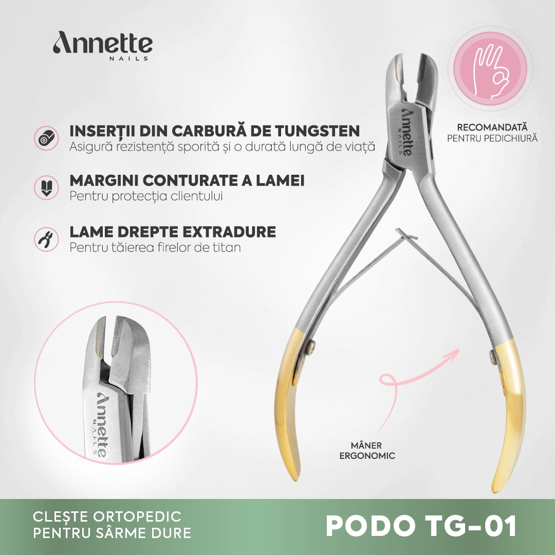 Clește ortopedic pentru sârme dure Tungsten AnnetteNails AN PODO TG-01