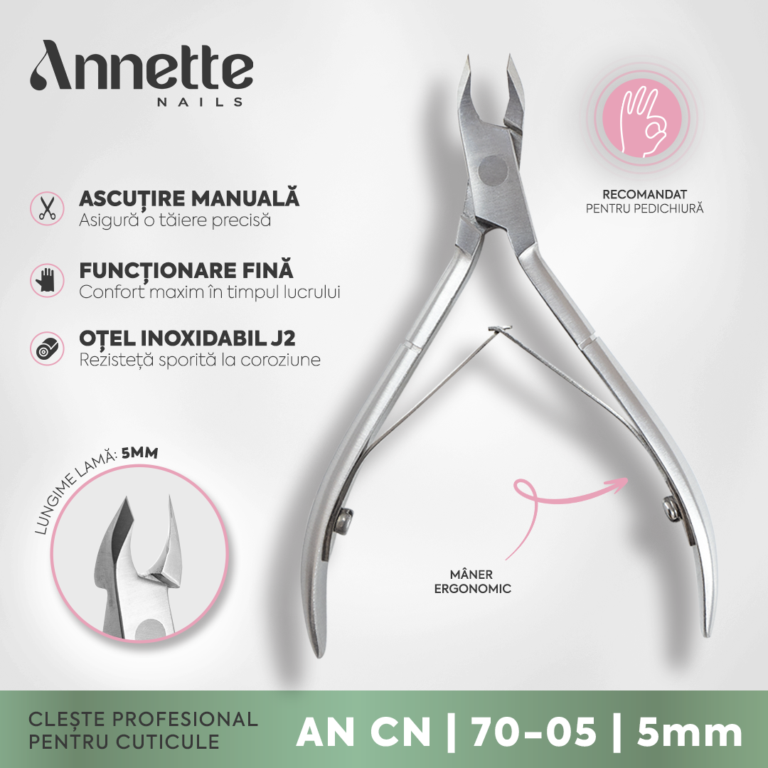Cleste profesional pentru cuticula 5mm AnnetteNails AN CN-70-05