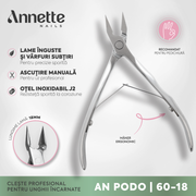 Cleste profesional pentru unghii încarnate AnnetteNails AN PODO-60-18