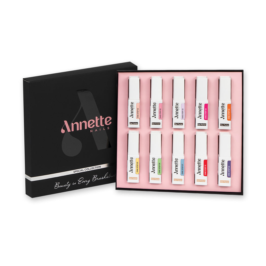 Colectia One Step Pedicure - Set 10 Oje Semipermanente 3in1 Annette Nails
