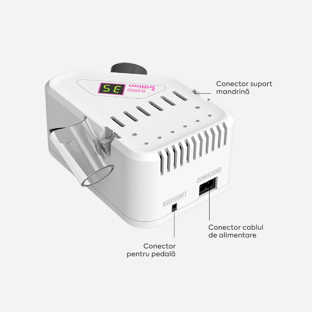 Freza Unghii Profesionala Brillian B350D Saeshin + Mandrina H350 White 35K RPM