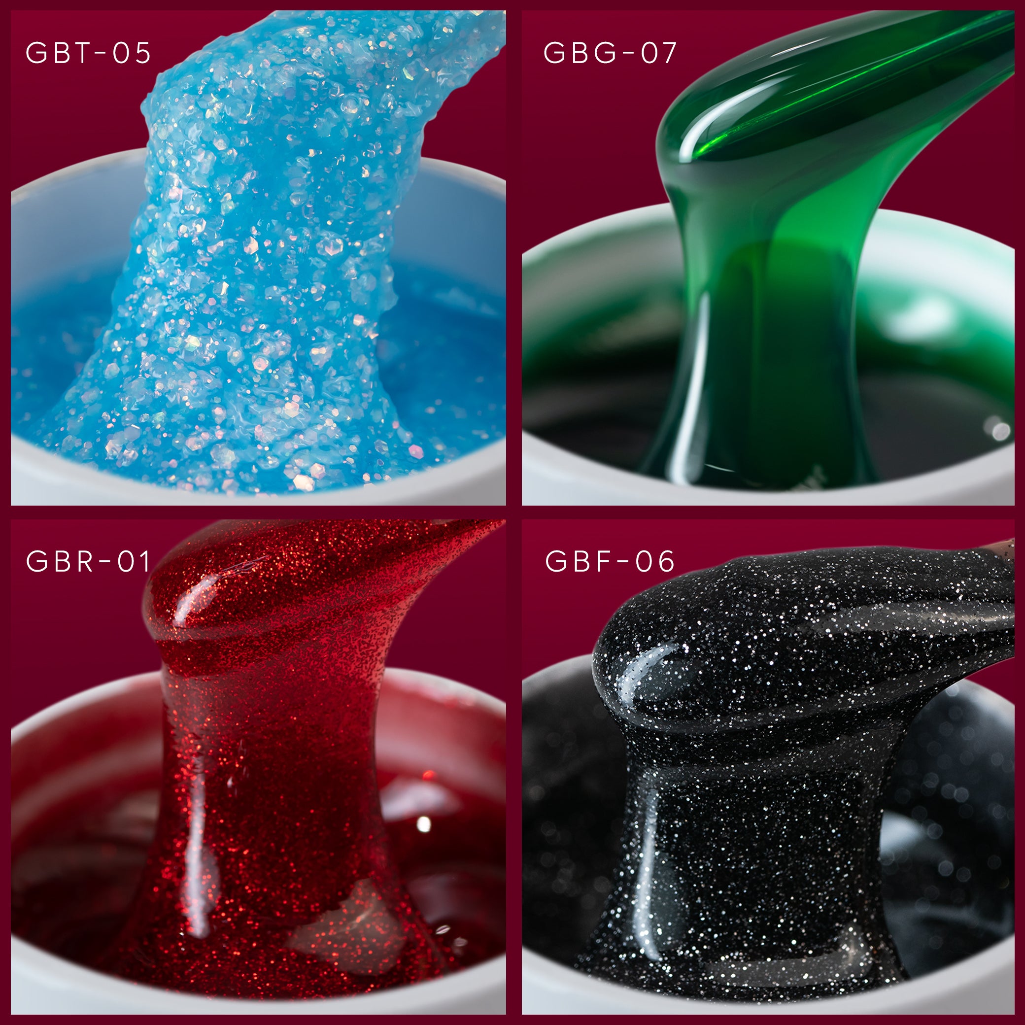 Holiday Edition Set Gel Unghii Constructie cu Efect 4 x 15ml Annette Nails GBK-01-S4-15