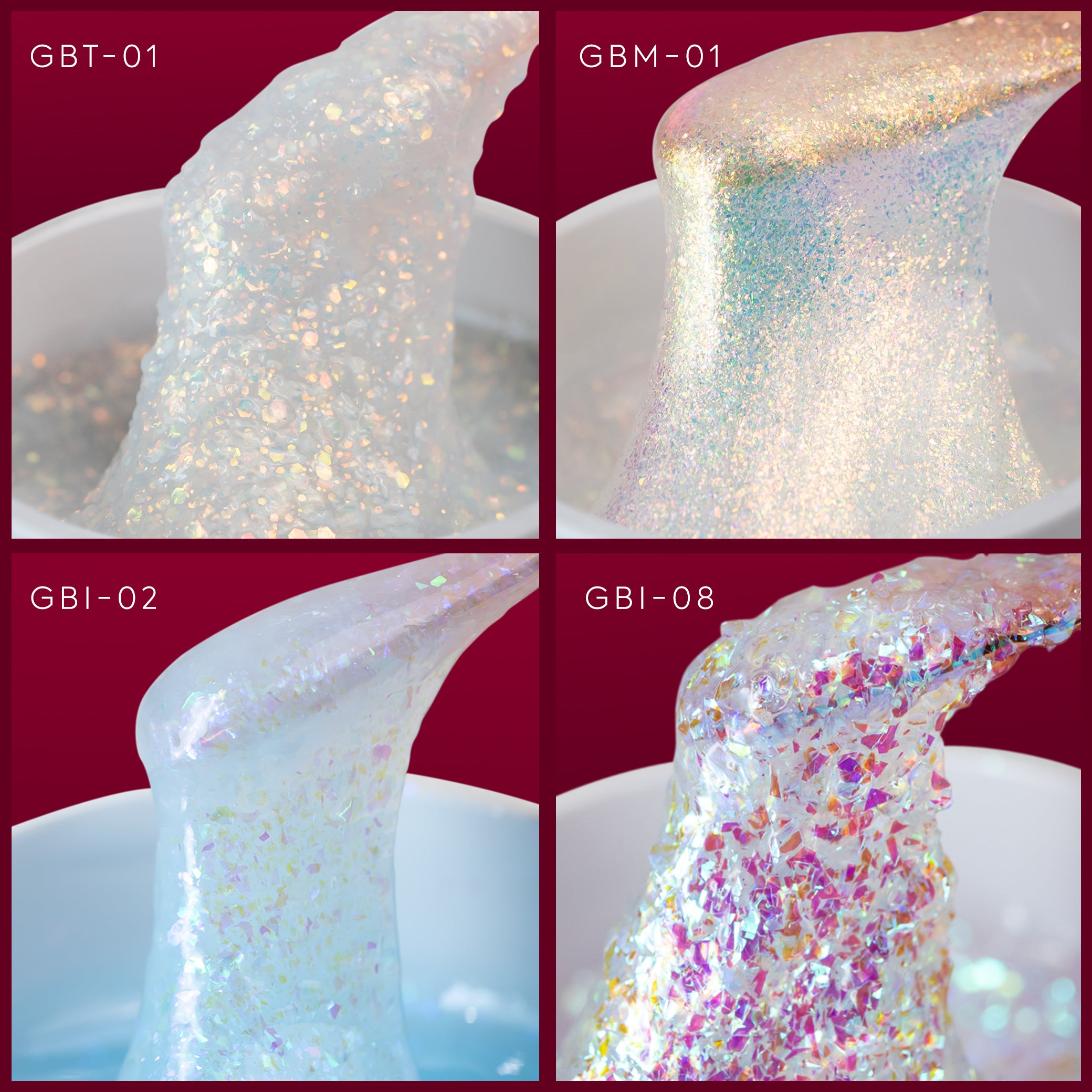 Winter Set Gel Unghii Constructie cu Efect 4 x 15ml Annette Nails GBK-02-S4-15