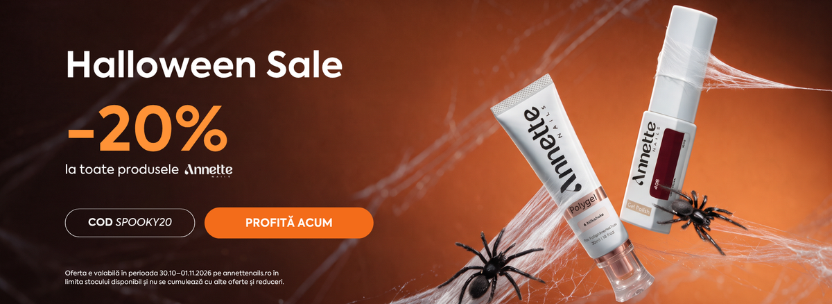 Halloween Sale: -20% reducere la toate produsele Annette Nails, cod: SPOOKY20