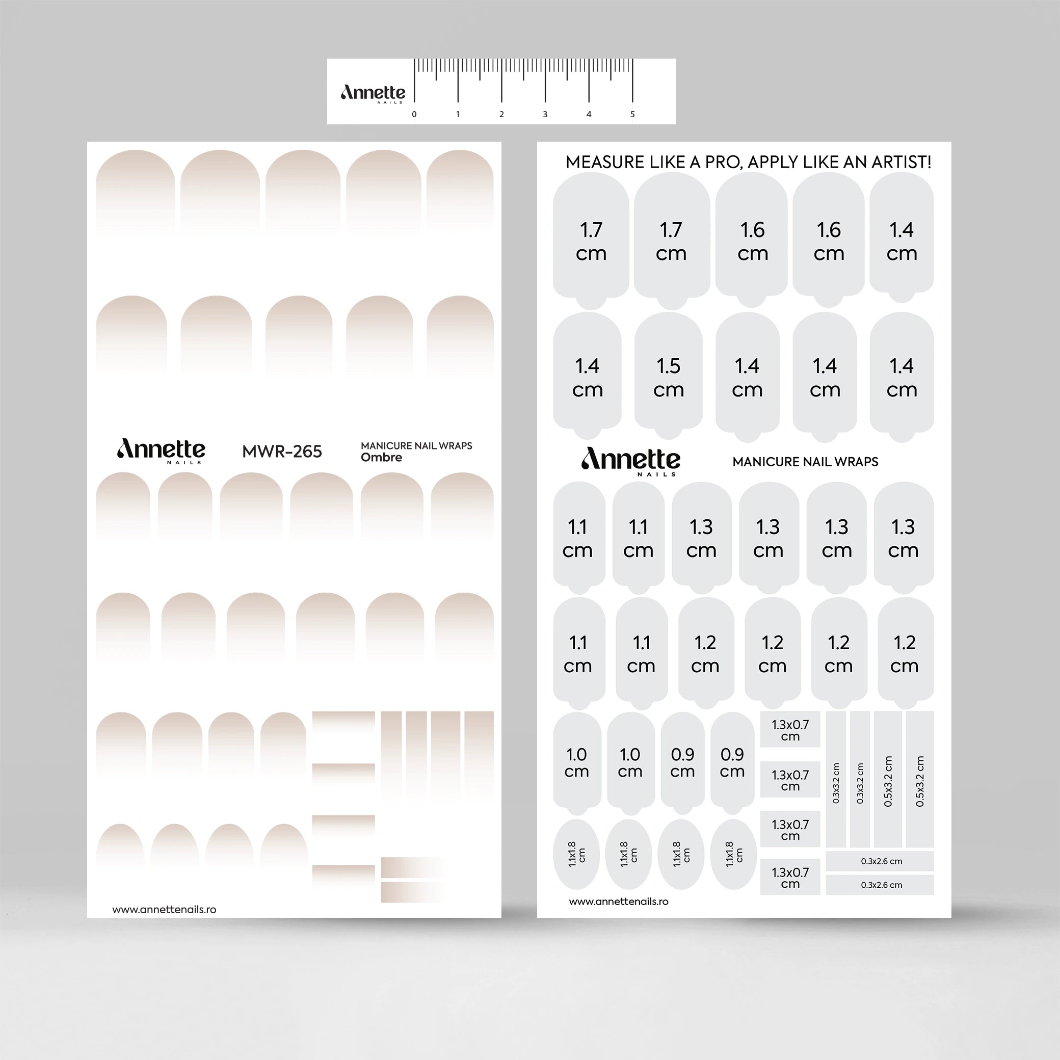 Nail Wraps Manichiura Ombre 265 Annette Nails MWR-265