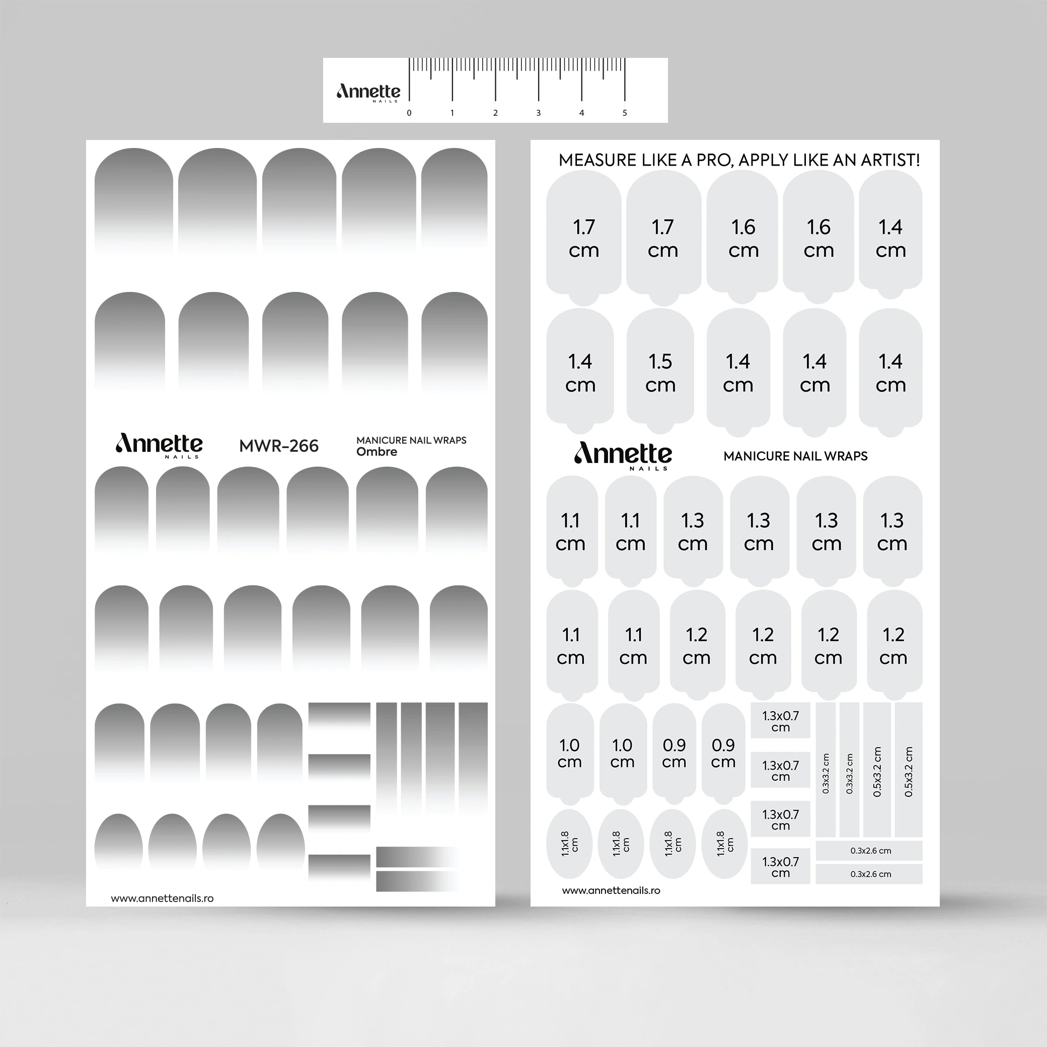Nail Wraps Manichiura Ombre 266 Annette Nails MWR-266