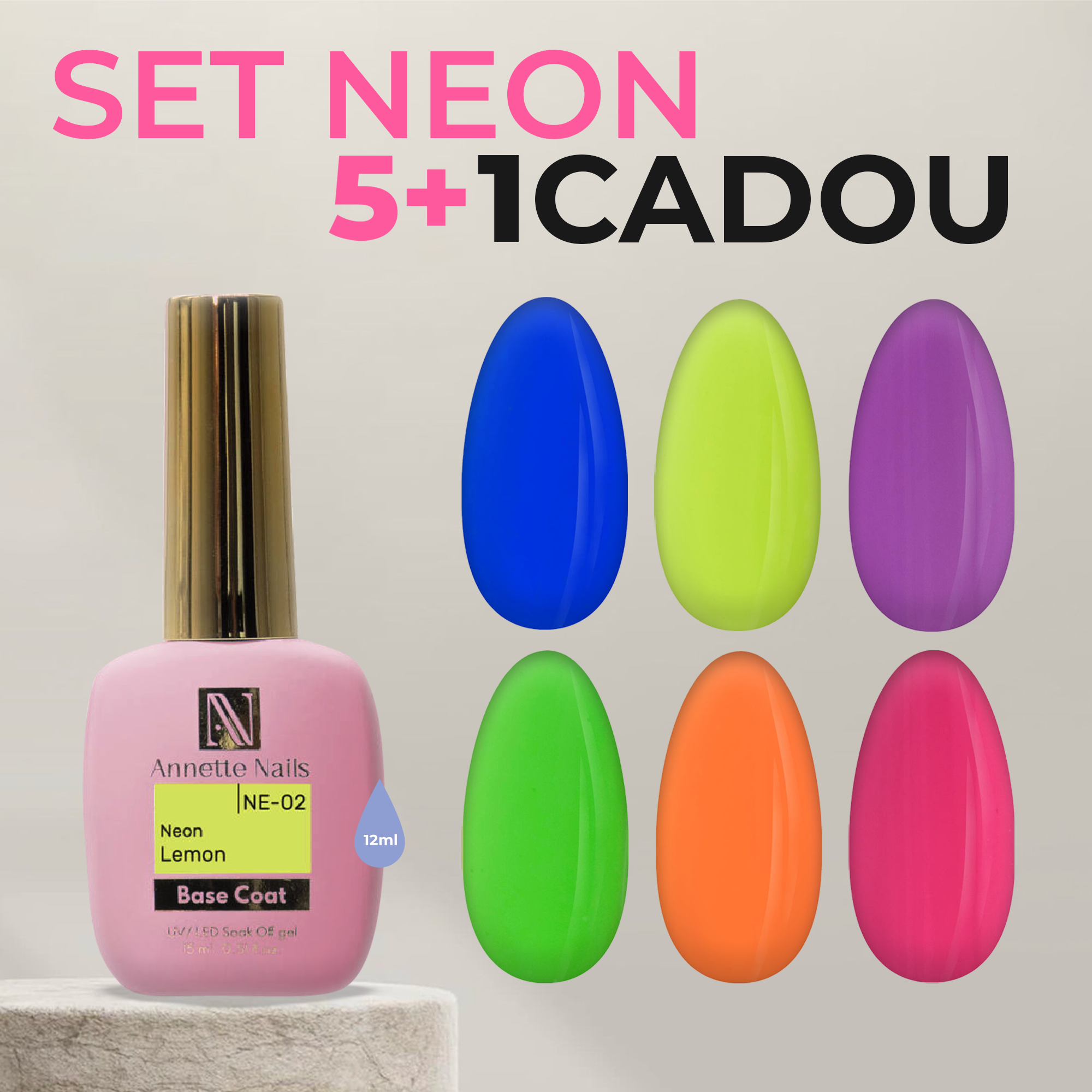 Colecția de baze rubber AnnetteNails NEON 5+1 GRATUIT