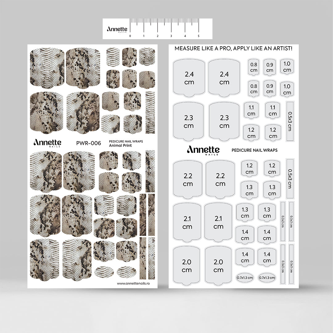 Nail Wraps Pedichiura Animal Print 6 Annette Nails PWR-006