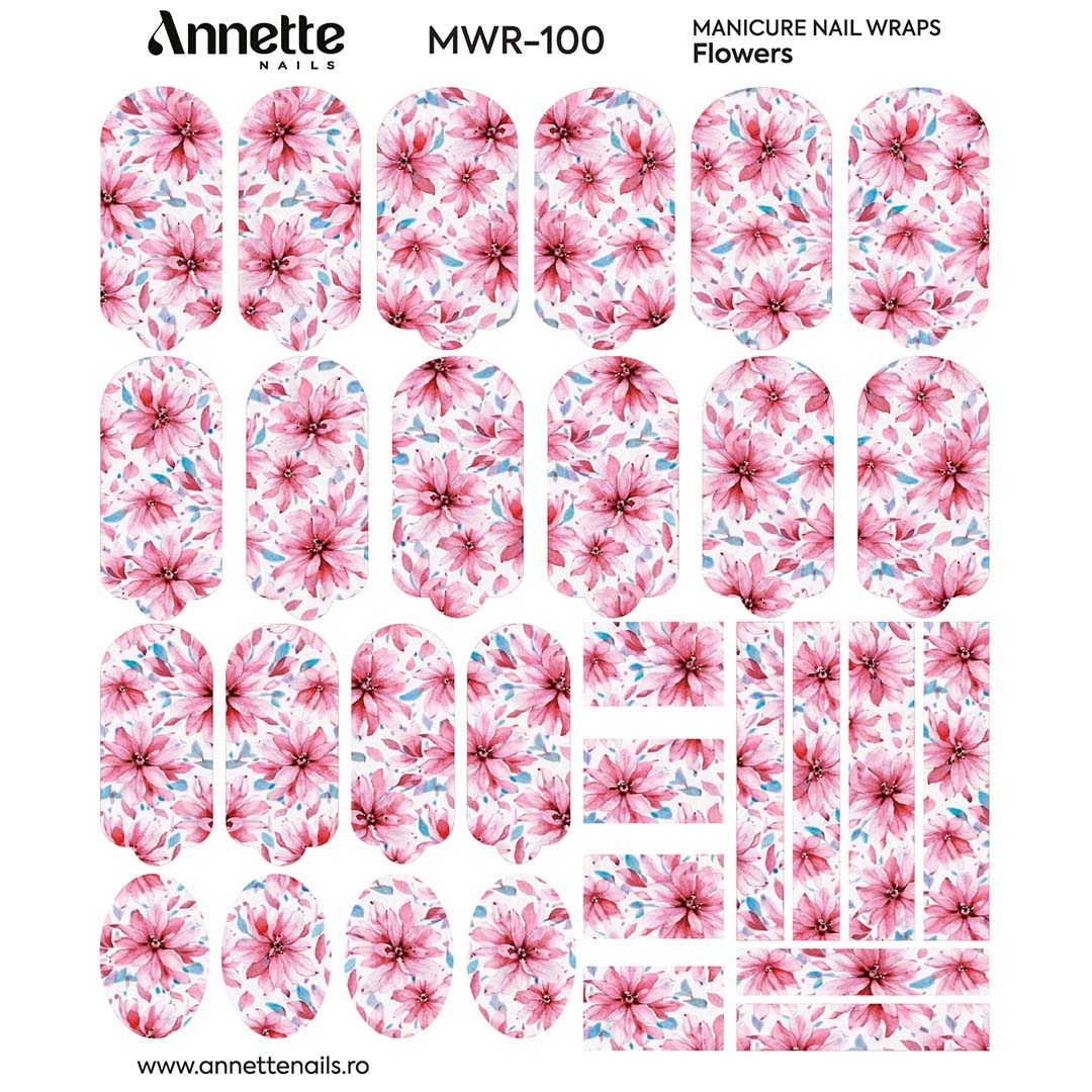 Nail Wraps Manichiura Flowers 100 Annette Nails MWR-100