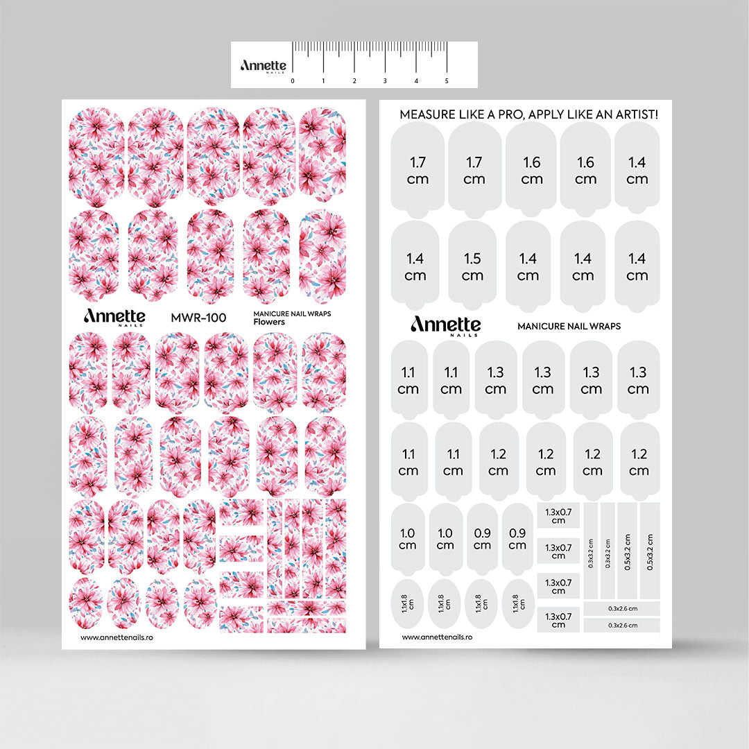 Nail Wraps Manichiura Flowers 100 Annette Nails MWR-100