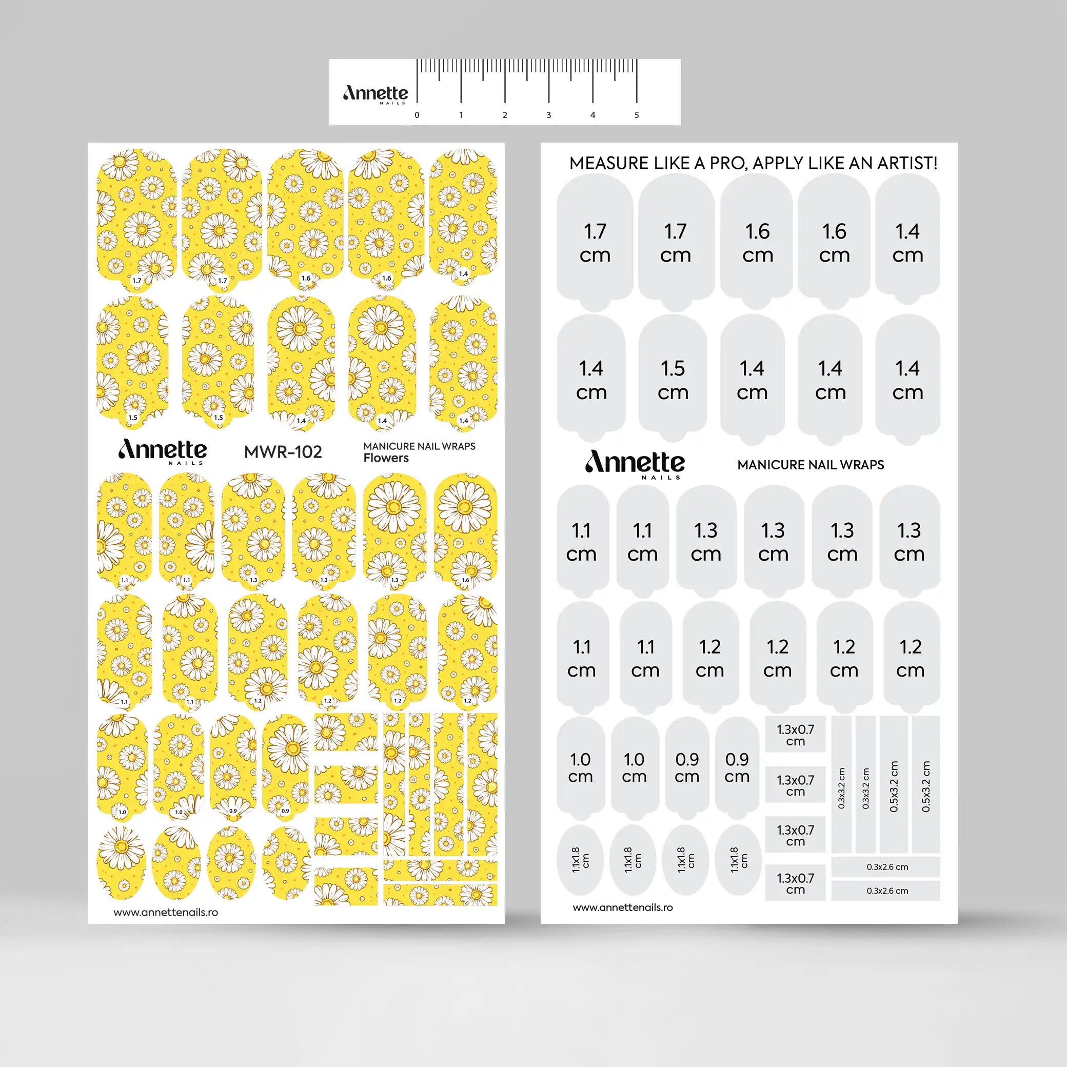 Nail Wraps Manichiura Flowers 102 Annette Nails MWR-102