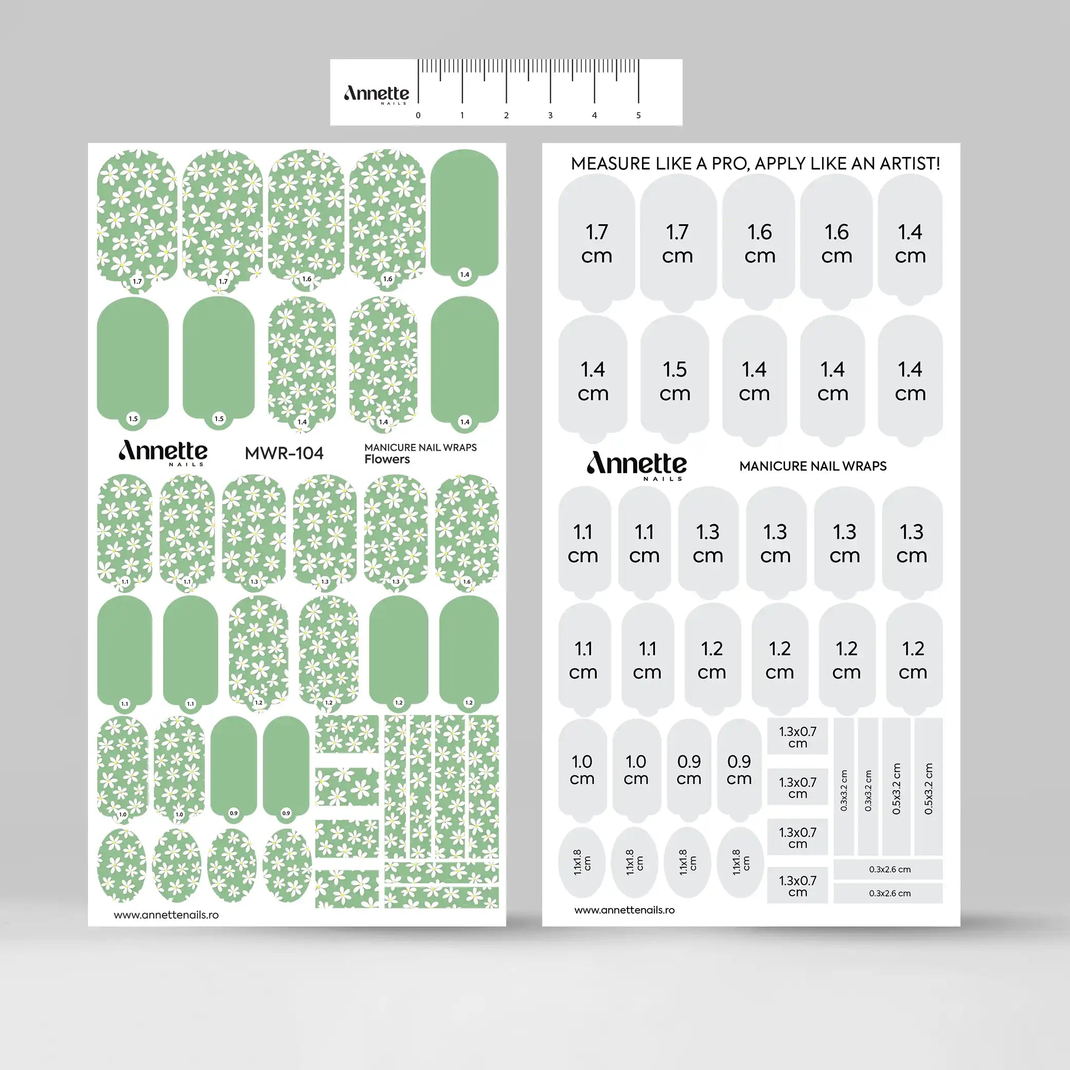 Nail Wraps Manichiura Flowers 104 Annette Nails MWR-104