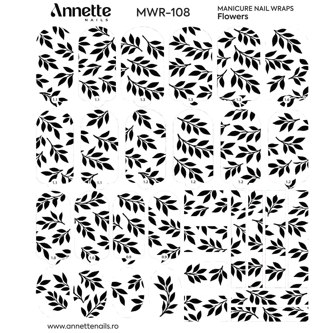Nail Wraps Manichiura Flowers 108 Annette Nails MWR-108