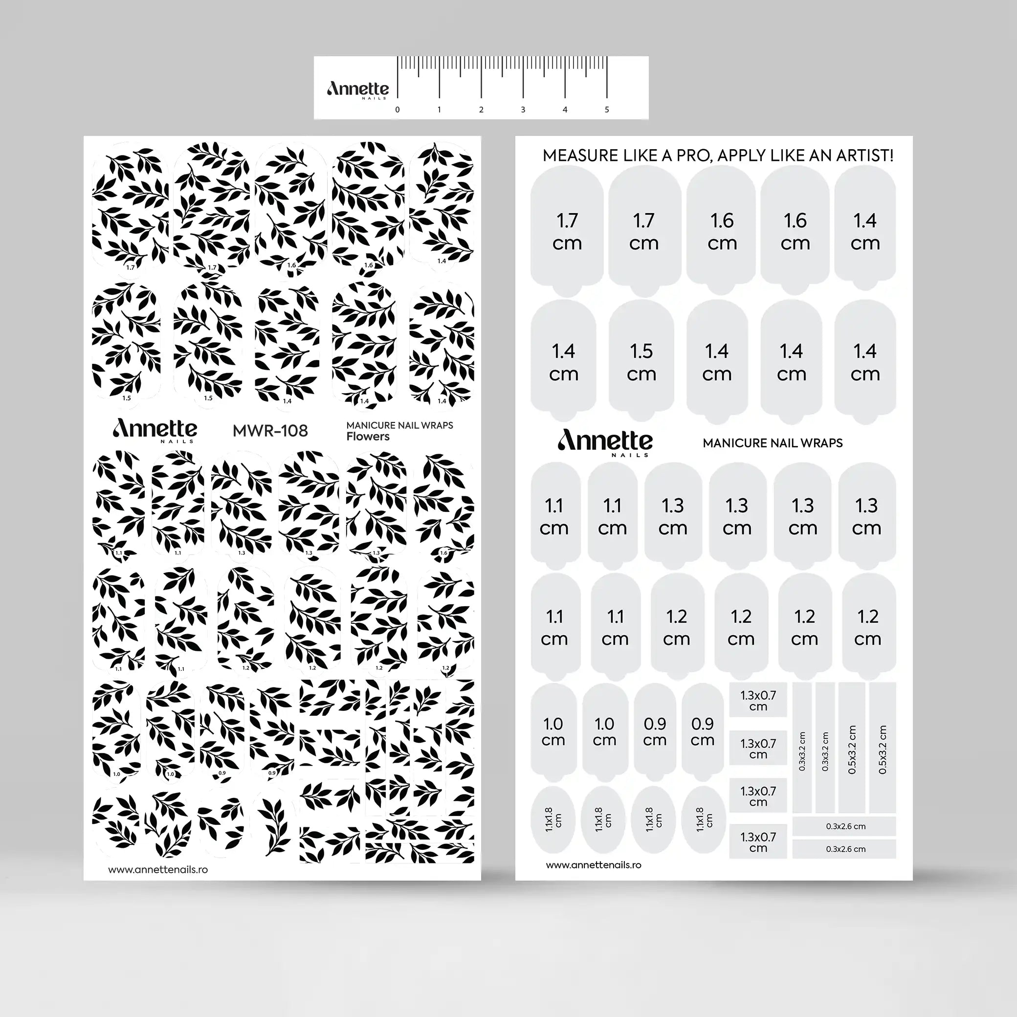 Nail Wraps Manichiura Flowers 108 Annette Nails MWR-108