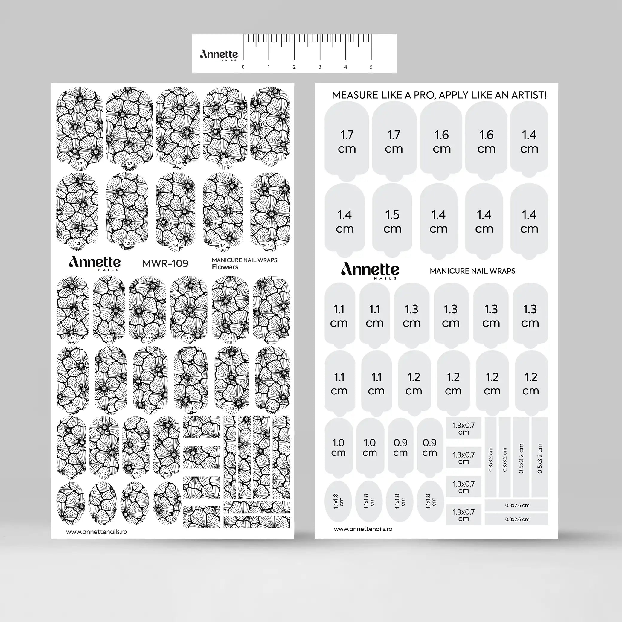 Nail Wraps Manichiura Flowers 109 Annette Nails MWR-109