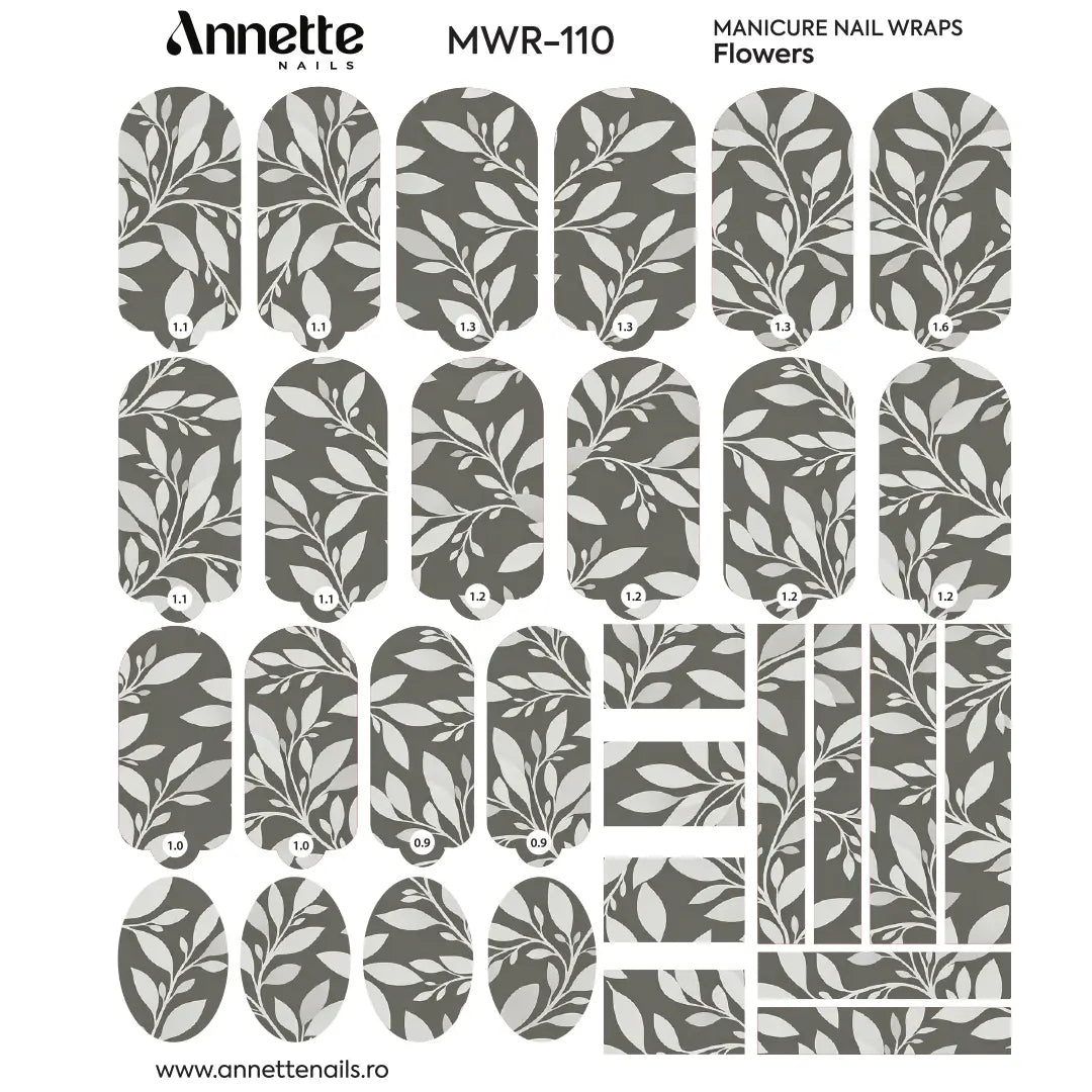 Nail Wraps Manichiura Flowers 110 Annette Nails MWR-110