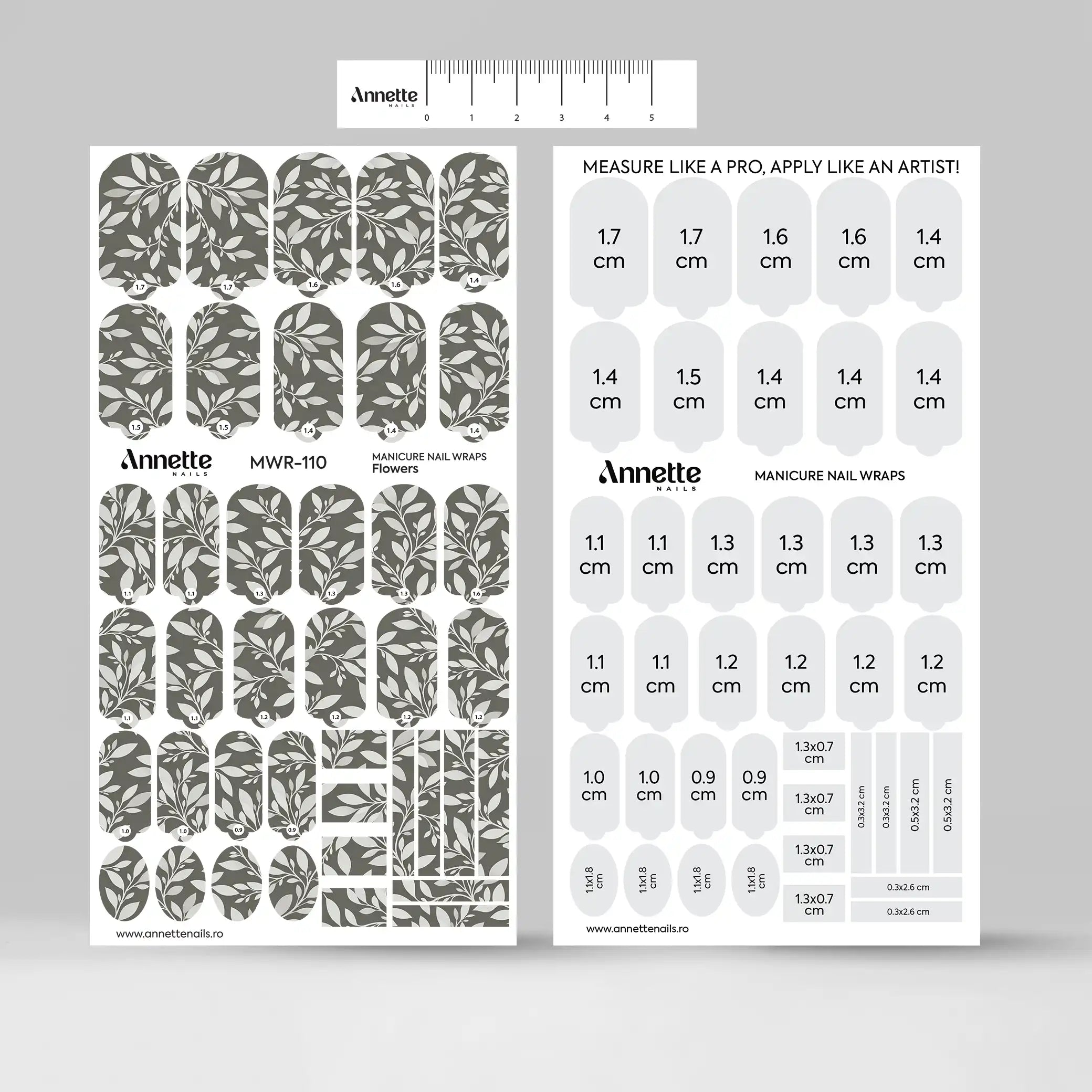 Nail Wraps Manichiura Flowers 110 Annette Nails MWR-110