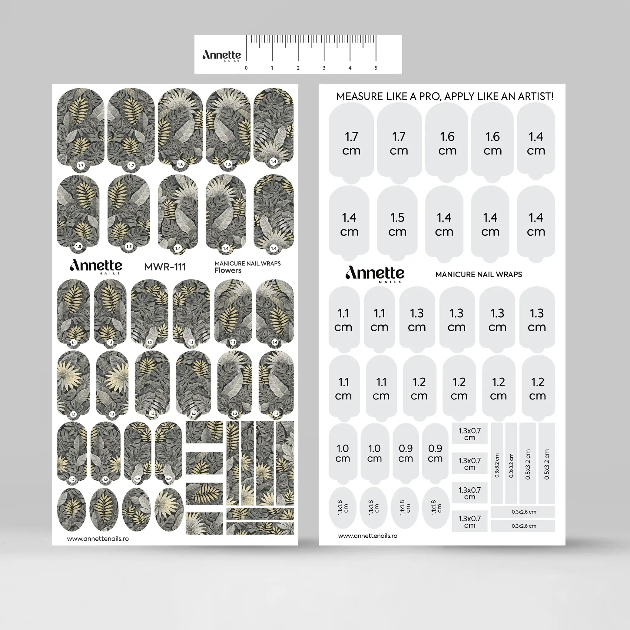 Nail Wraps Manichiura Flowers 111 Annette Nails MWR-111