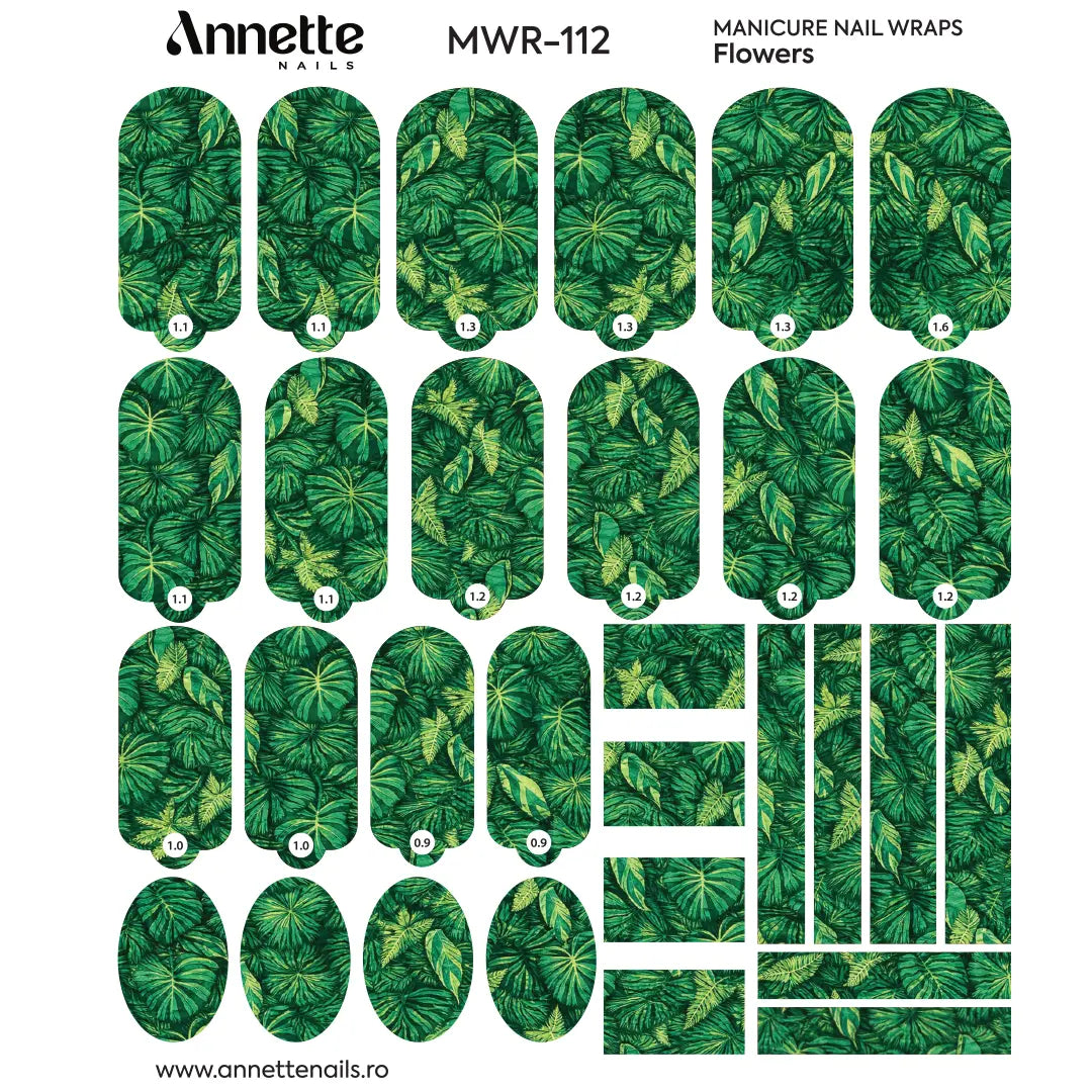 Nail Wraps Manichiura Flowers 112 Annette Nails MWR-112
