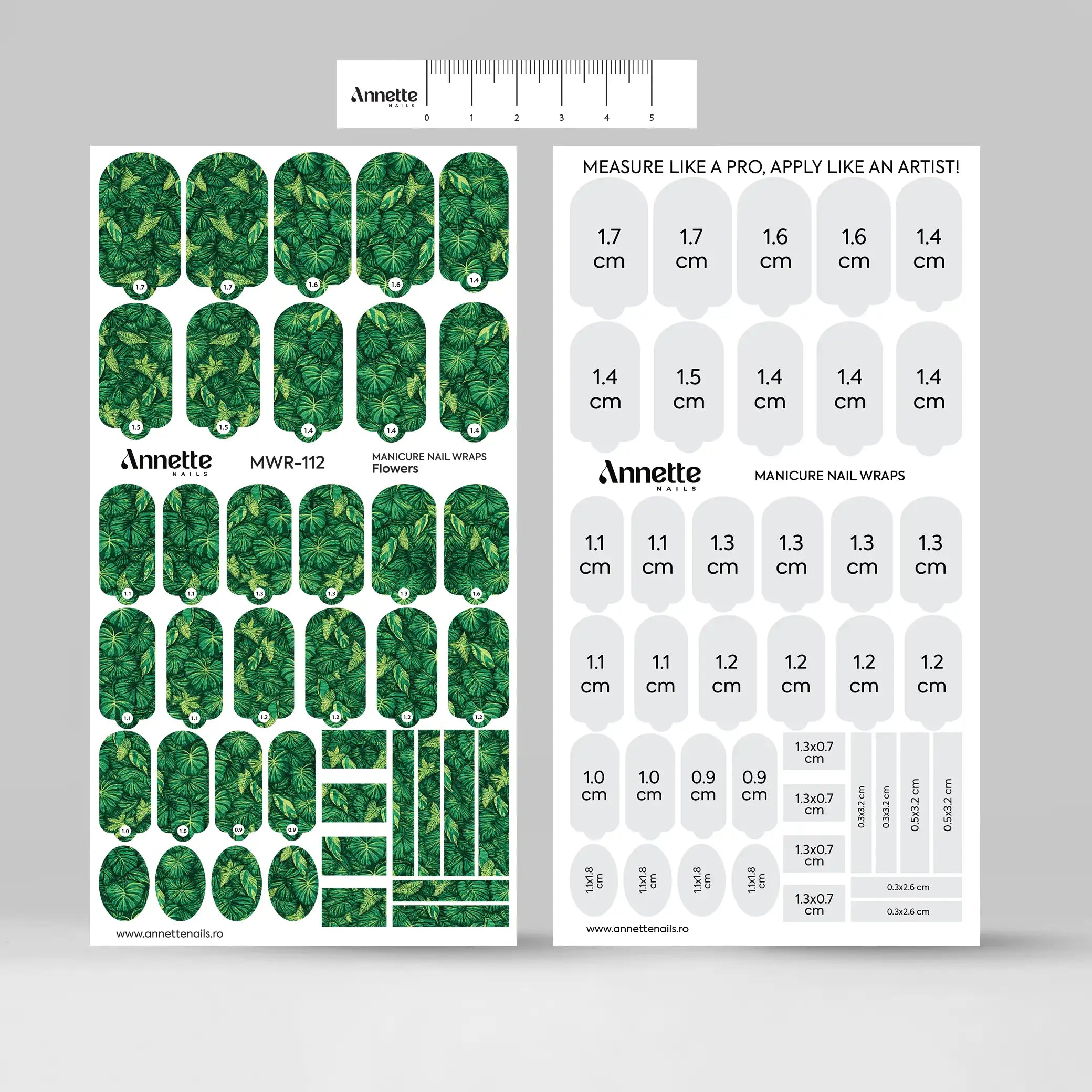 Nail Wraps Manichiura Flowers 112 Annette Nails MWR-112
