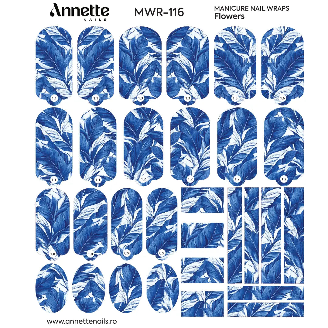Nail Wraps Manichiura Flowers 116 Annette Nails MWR-116