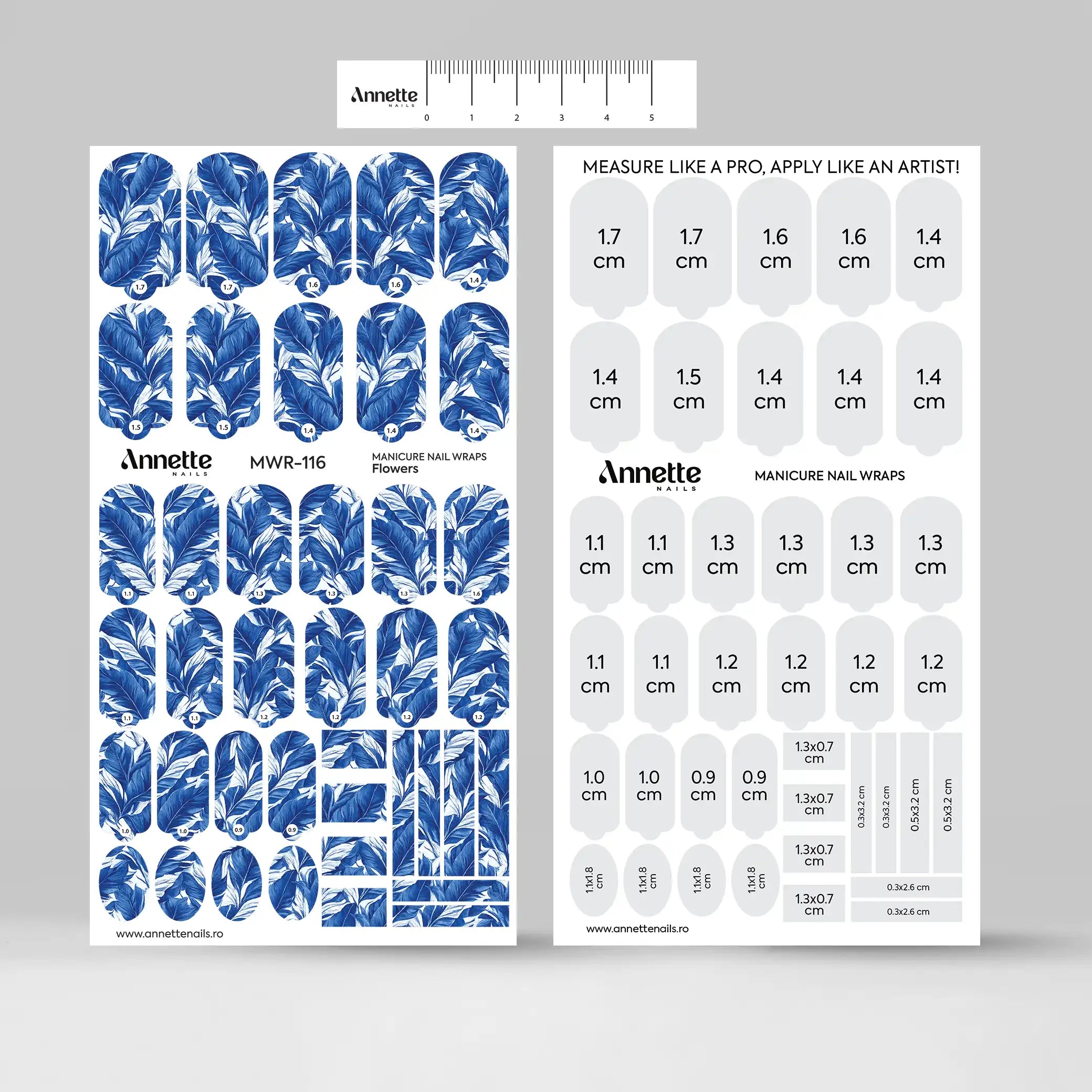 Nail Wraps Manichiura Flowers 116 Annette Nails MWR-116