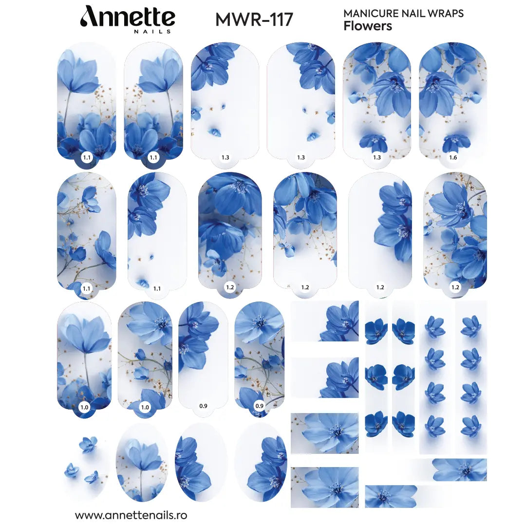 Nail Wraps Manichiura Flowers 117 Annette Nails MWR-117