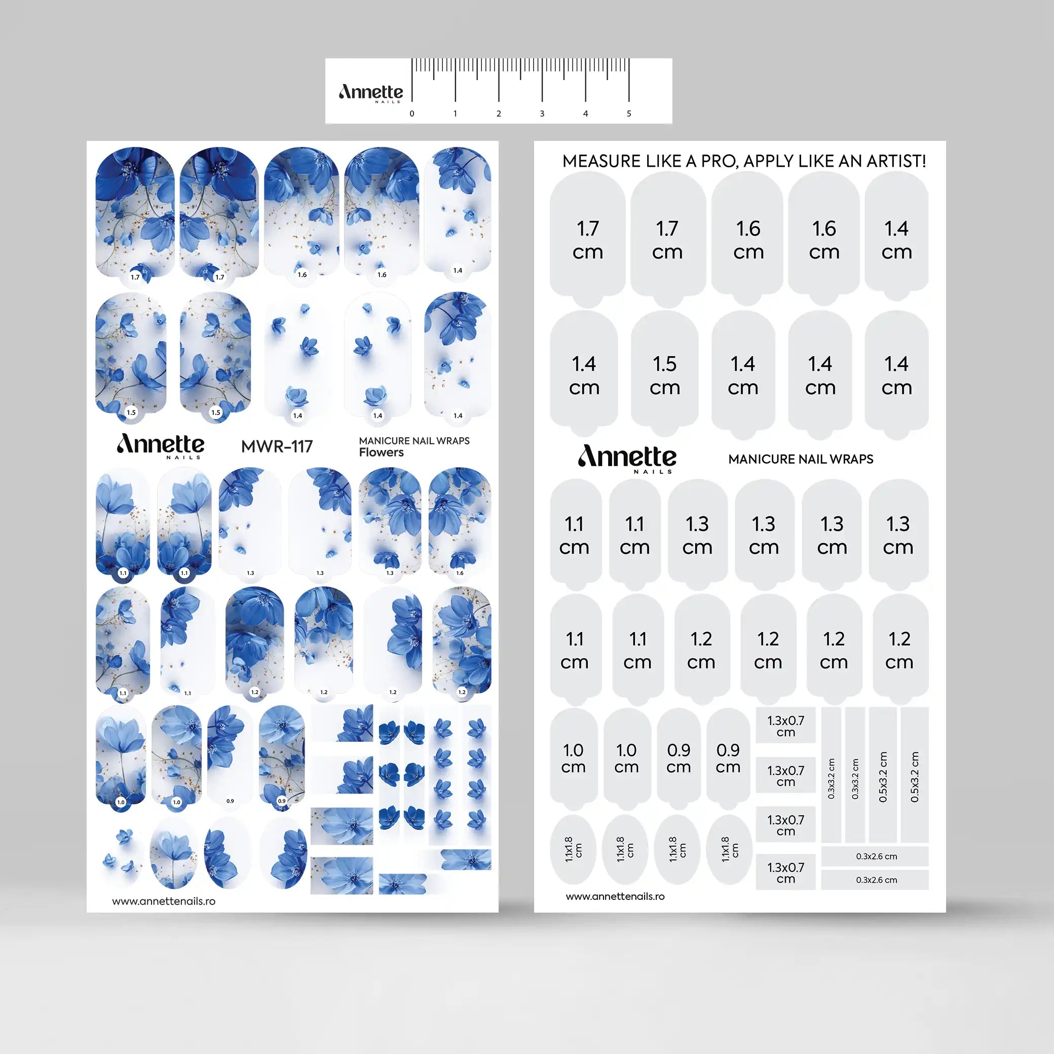 Nail Wraps Manichiura Flowers 117 Annette Nails MWR-117