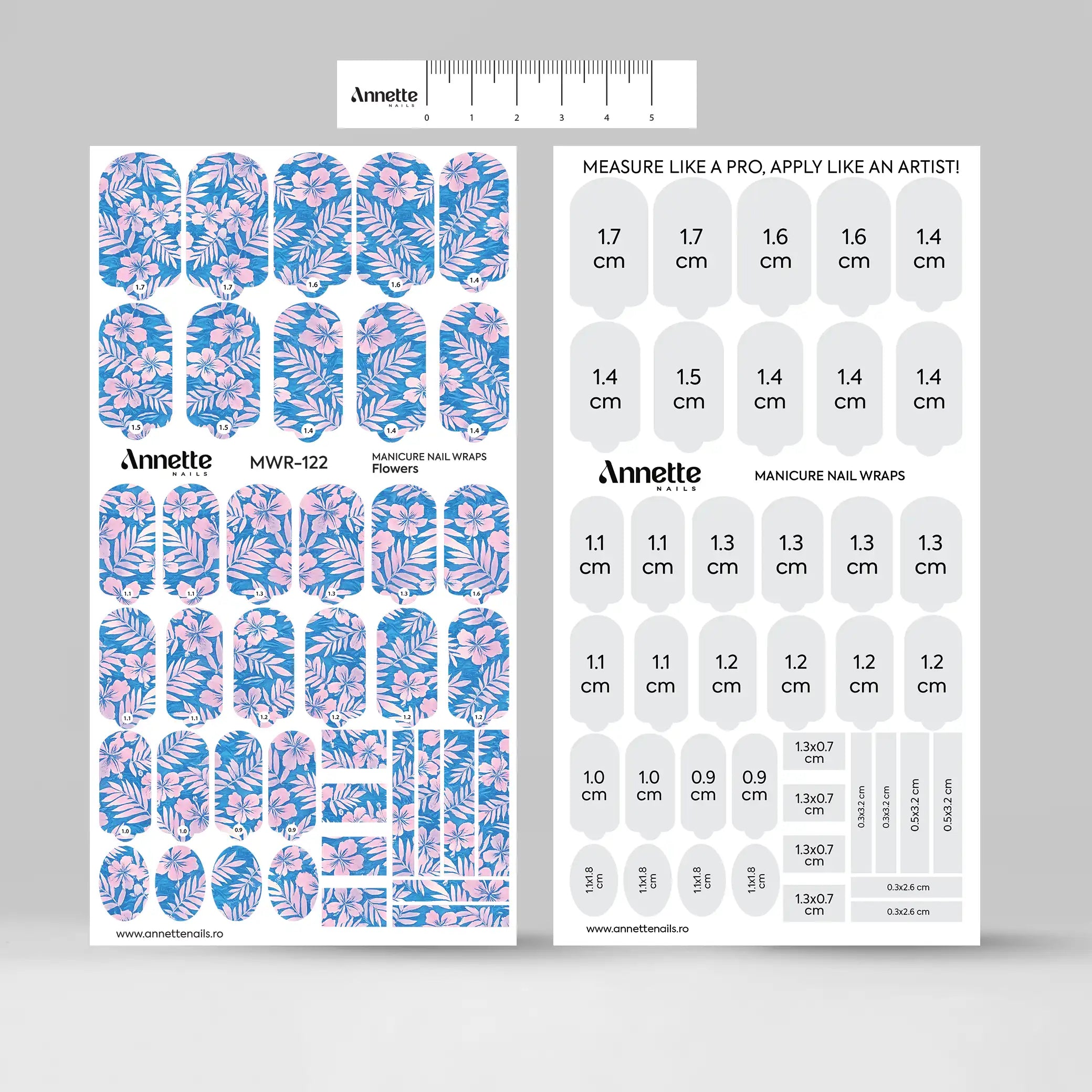 Nail Wraps Manichiura Flowers 122 Annette Nails MWR-122