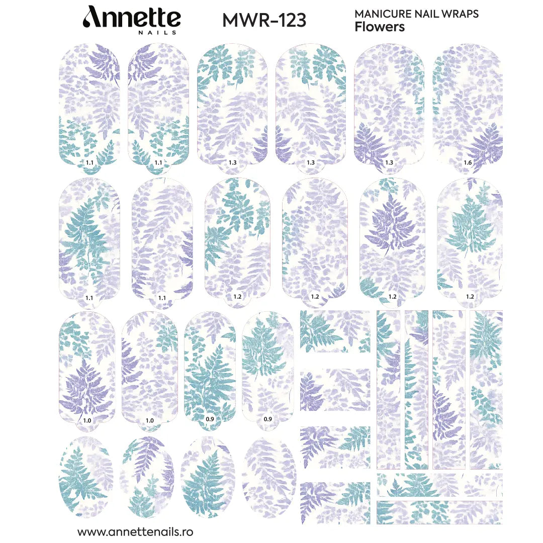 Nail Wraps Manichiura Flowers 123 Annette Nails MWR-123