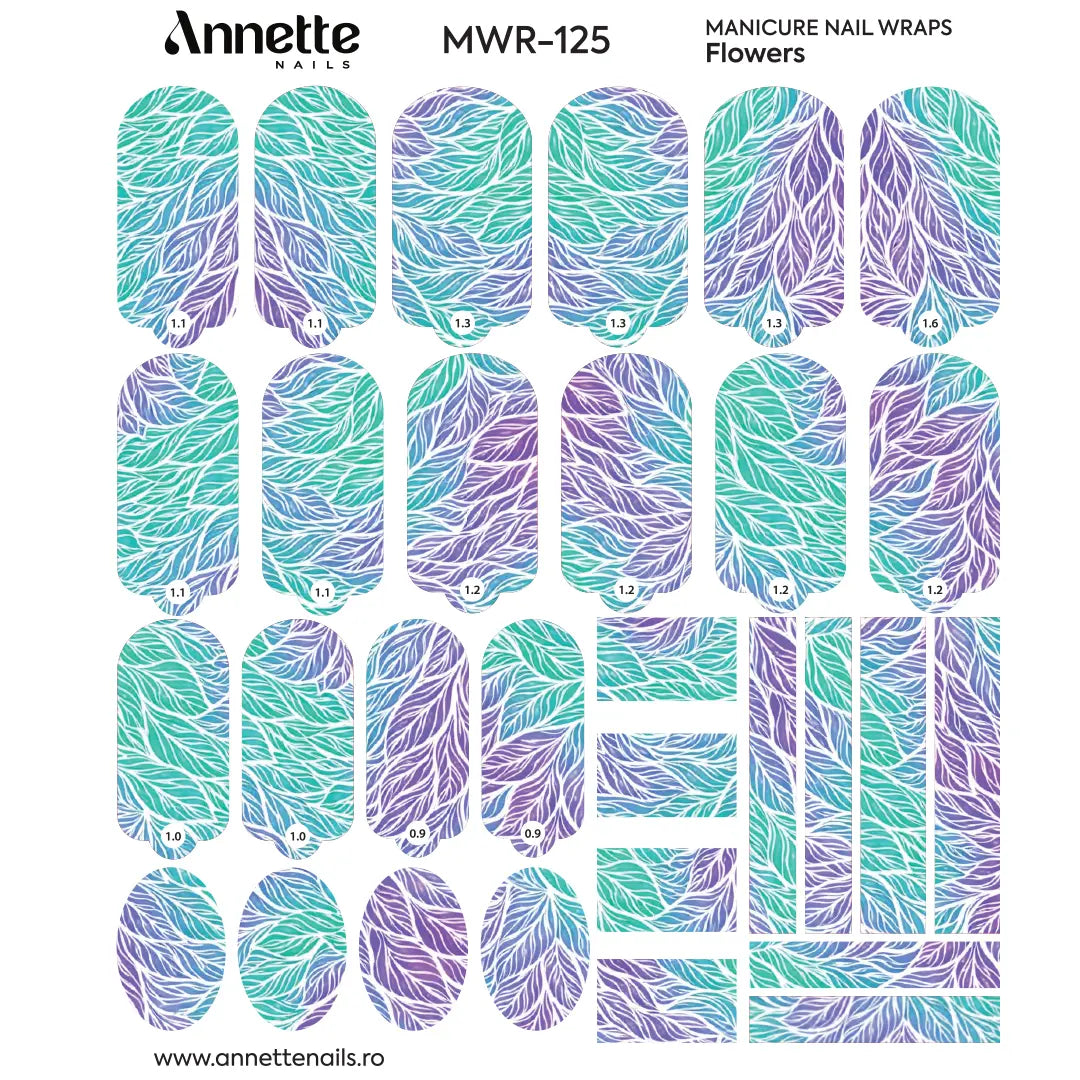 Nail Wraps Manichiura Flowers 125 Annette Nails MWR-125