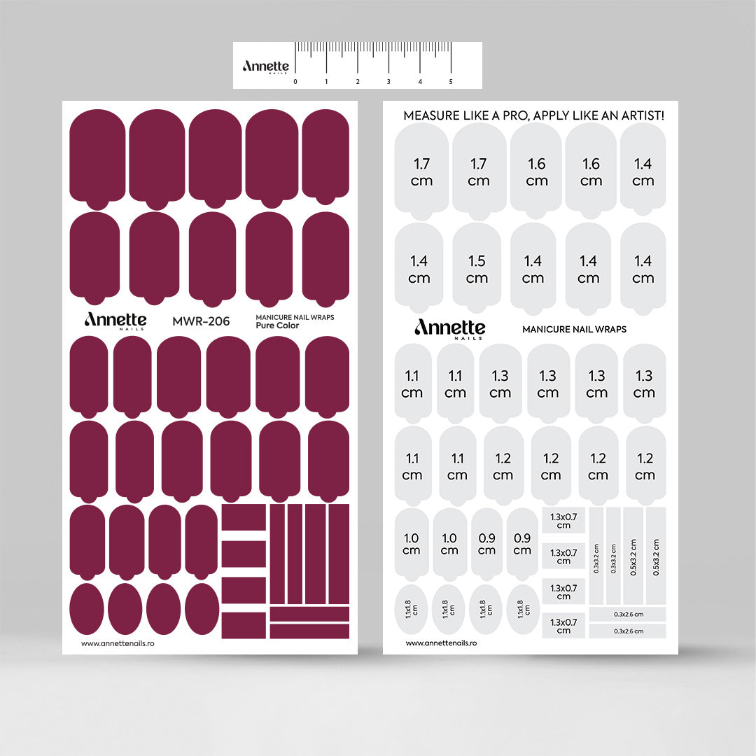 Nail Wraps Manichiura Pure Color 206 Annette Nails MWR-206