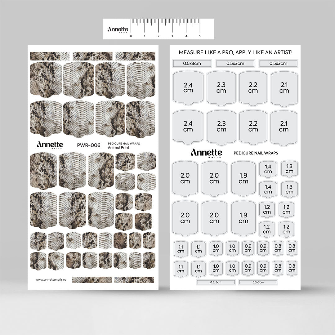 Nail Wraps Pedichiura Animal Print 6 Annette Nails PWR-006