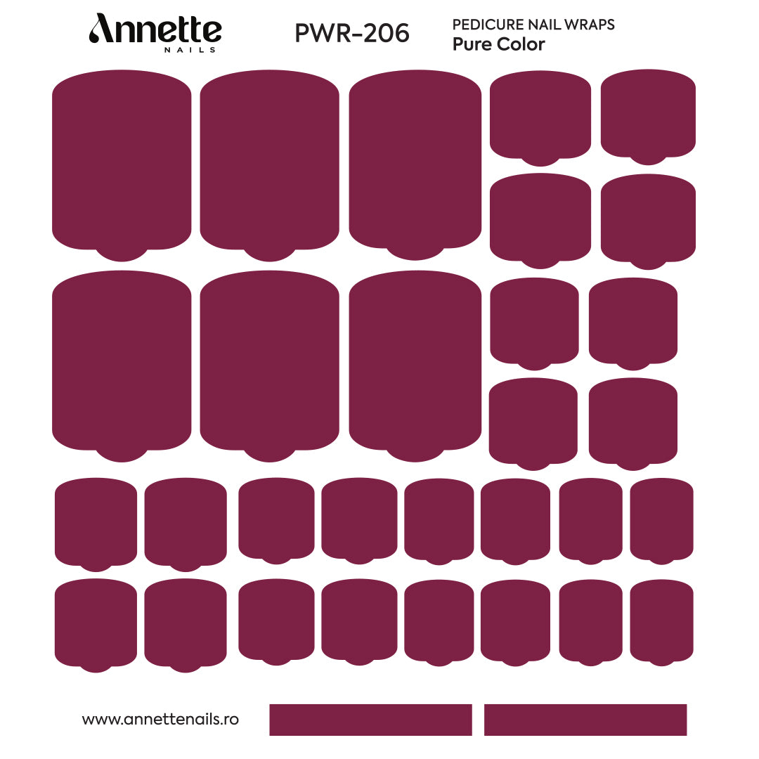Nail Wraps Pedichiura Pure Color 206 Annette Nails PWR-206