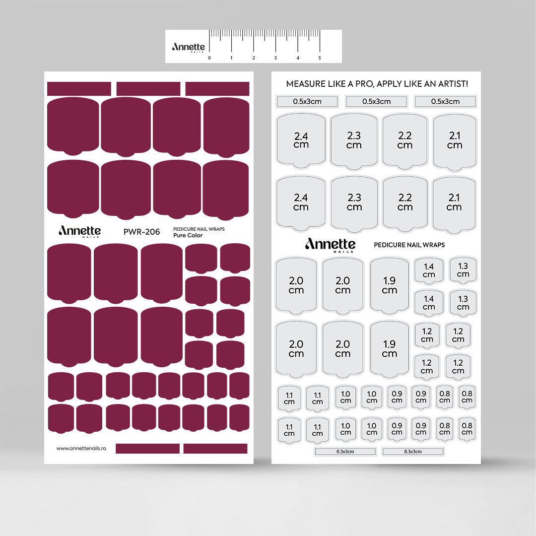Nail Wraps Pedichiura Pure Color 206 Annette Nails PWR-206
