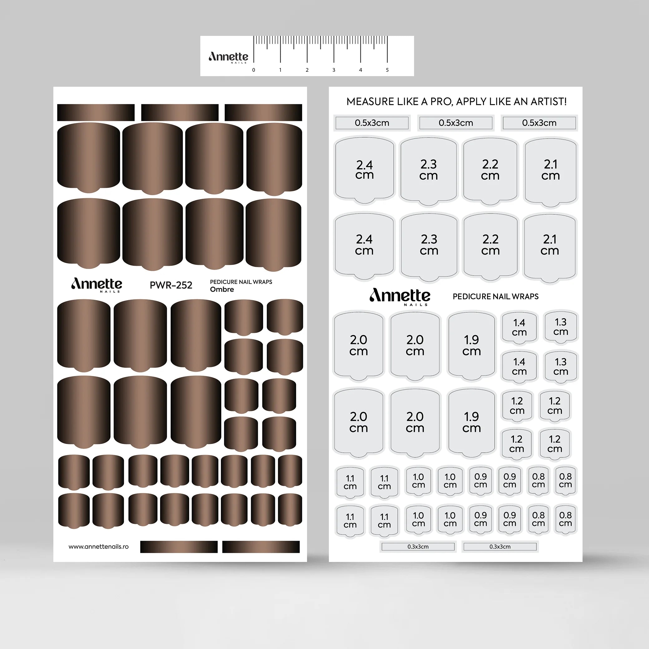 Nail Wraps Pedichiura Ombre 252 Annette Nails PWR-252