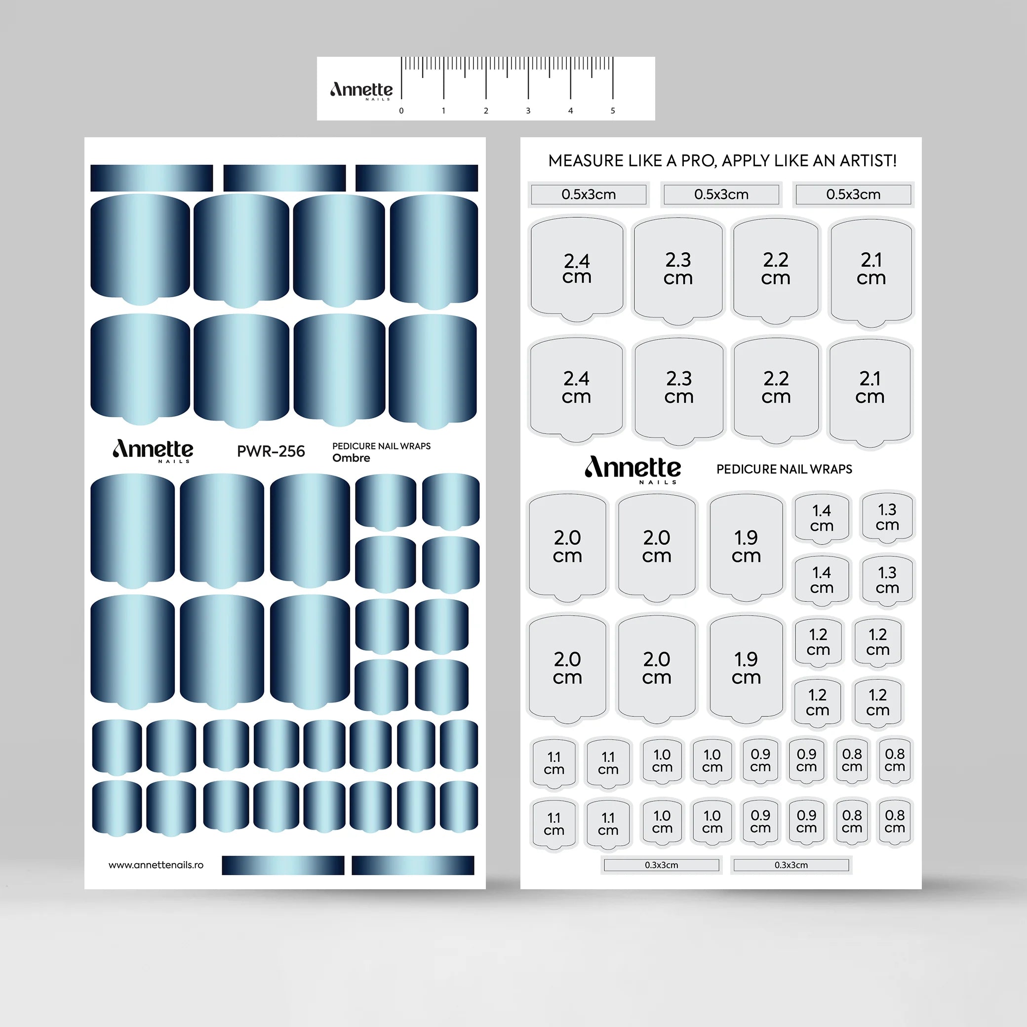 Nail Wraps Pedichiura Ombre 256 Annette Nails PWR-256