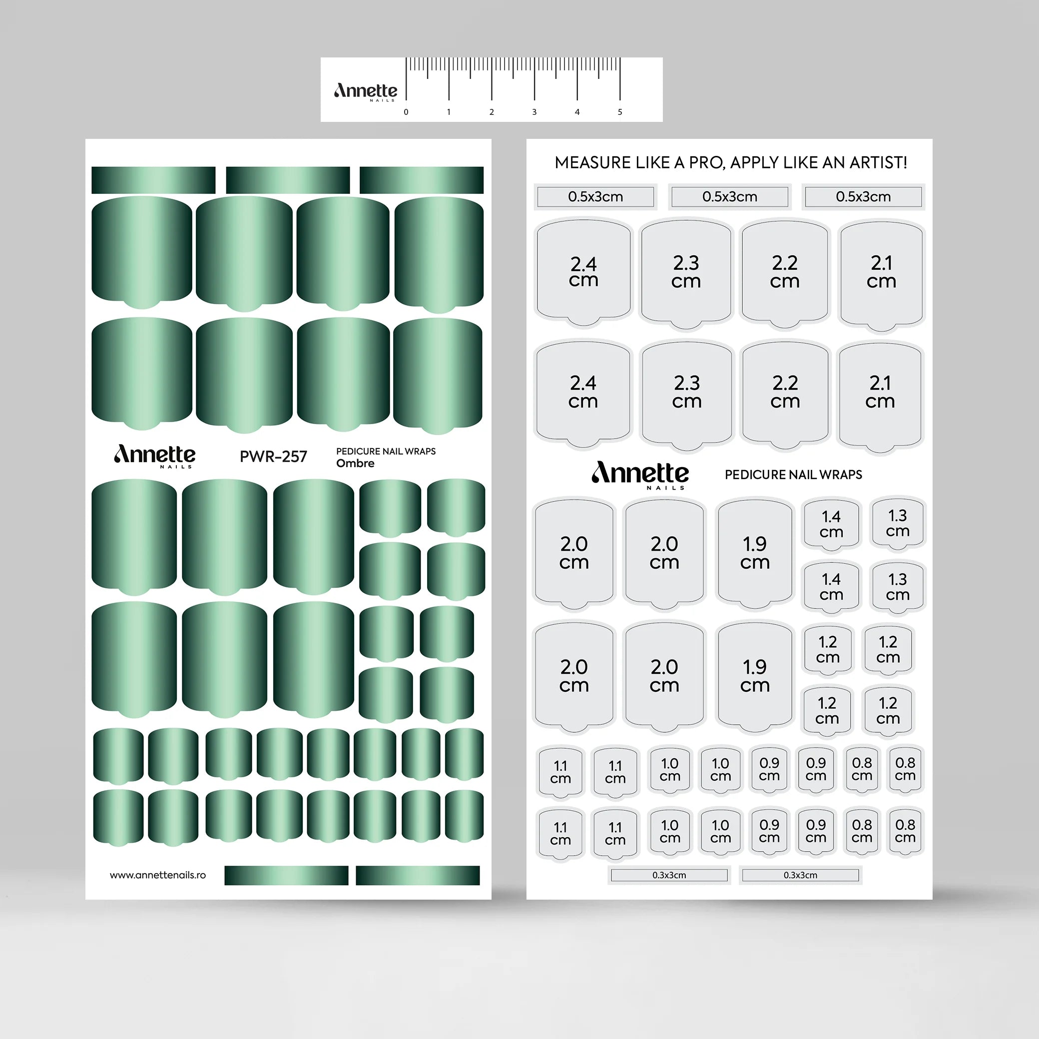 Nail Wraps Pedichiura Ombre 257 Annette Nails PWR-257