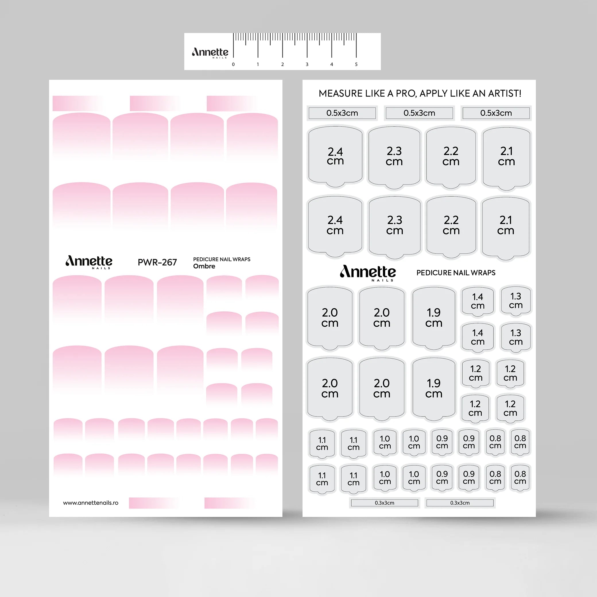 Nail Wraps Pedichiura Ombre 267 Annette Nails PWR-267