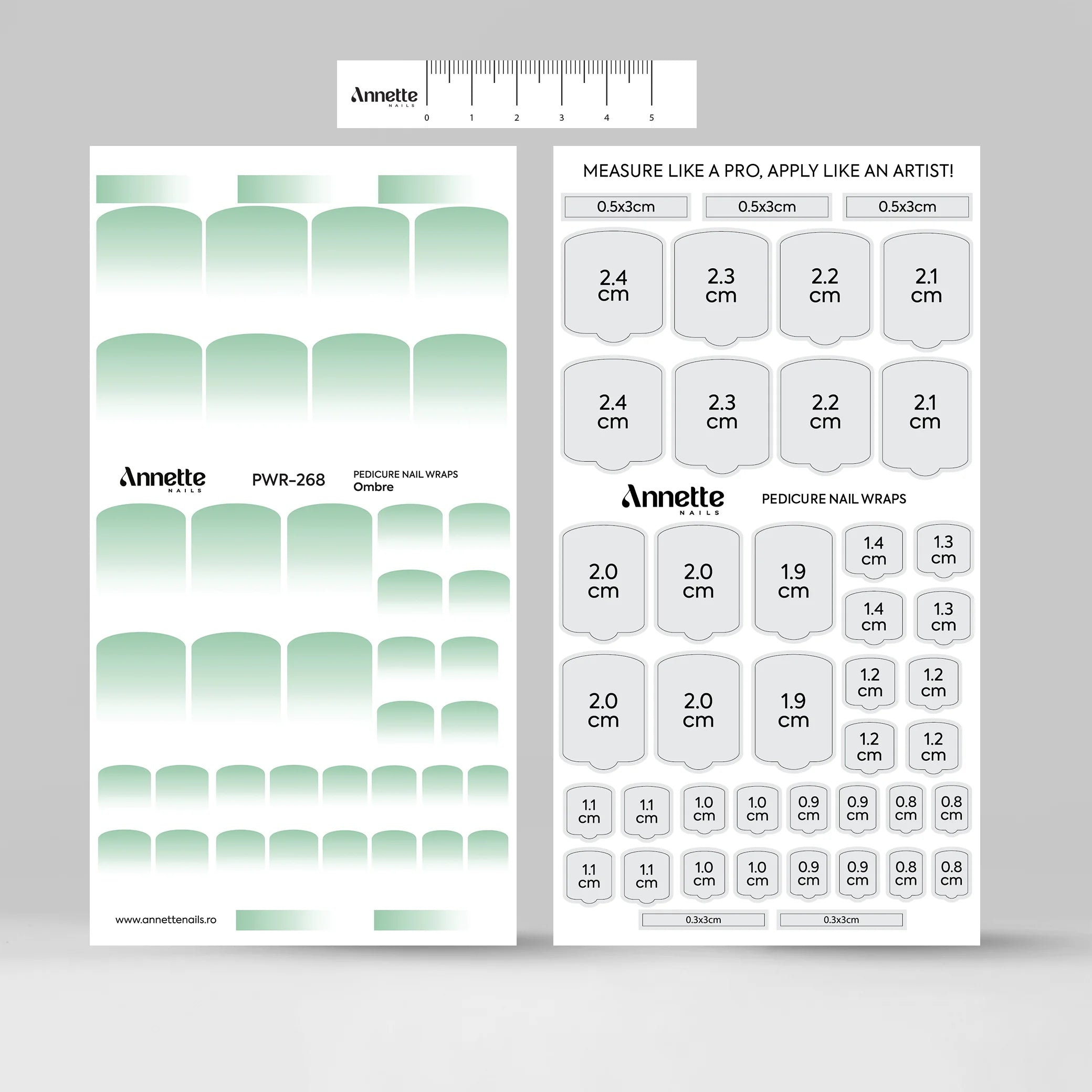Nail Wraps Pedichiura Ombre 268 Annette Nails PWR-268
